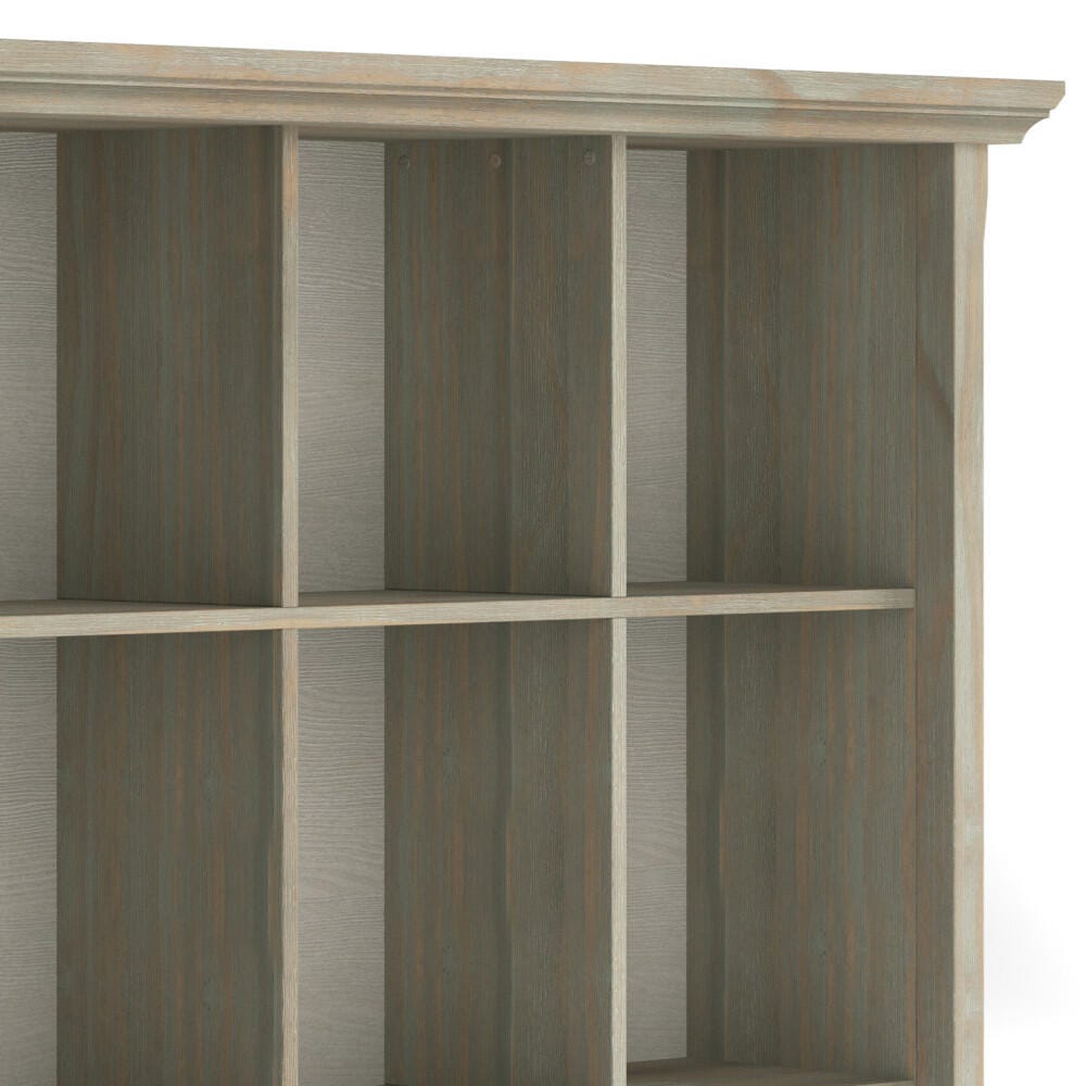 Simpli Home Acadian Rustic 12 Cube Storage, Gray, large