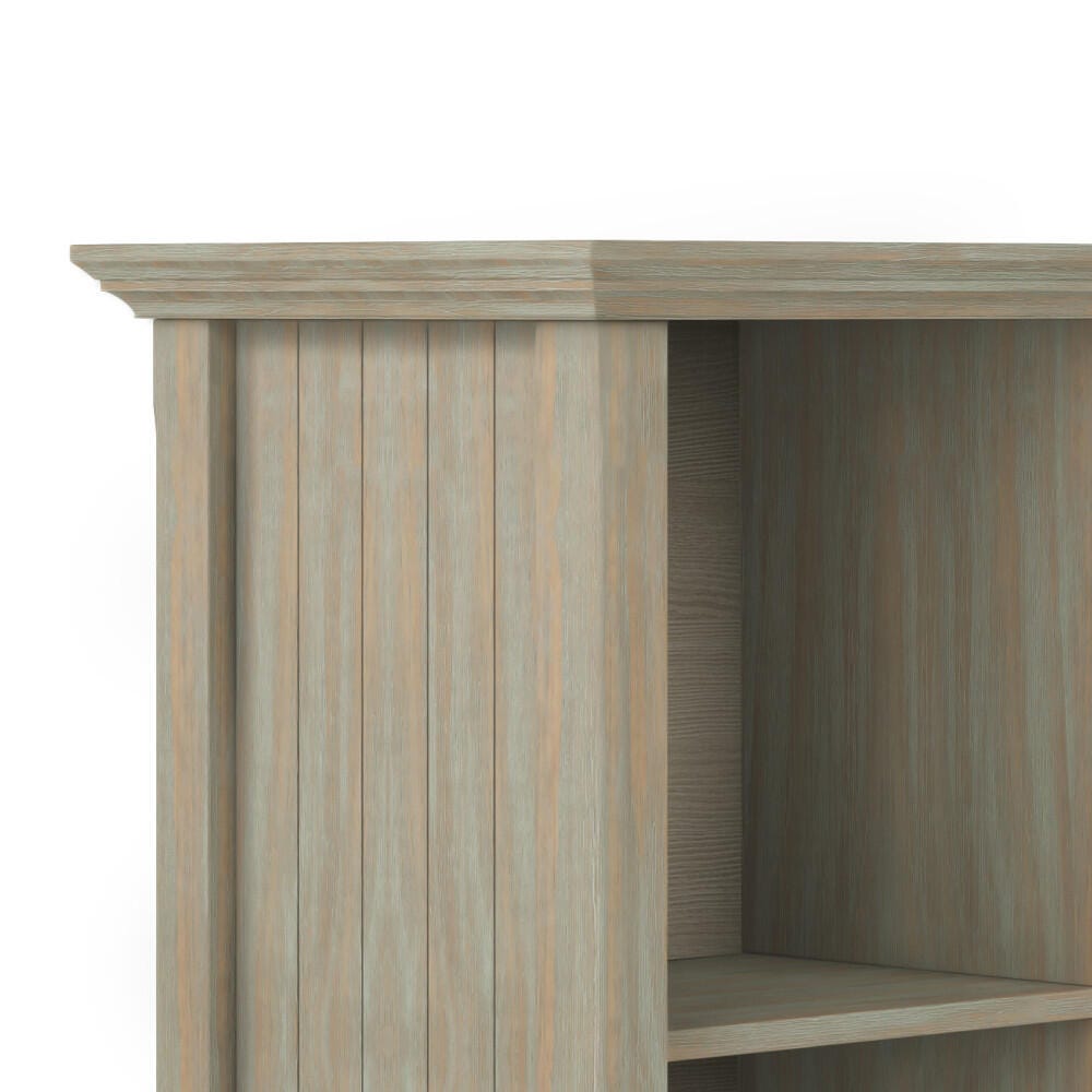 Simpli Home Acadian Rustic 8 Cube Storage Sofa Table, Gray, large