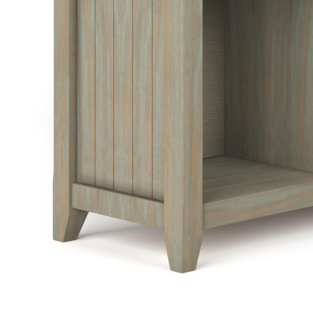 Simpli Home Acadian Rustic 8 Cube Storage Sofa Table, Gray, large