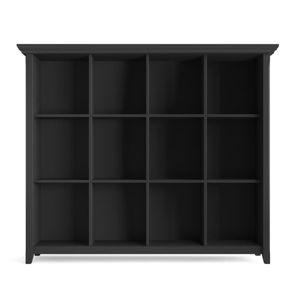 Simpli Home Acadian Rustic 12 Cube Storage, Black, large