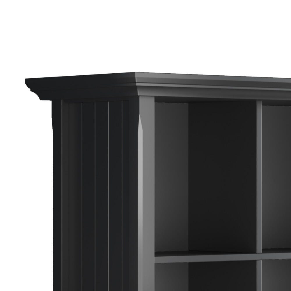 Simpli Home Acadian Rustic 12 Cube Storage, Black, large