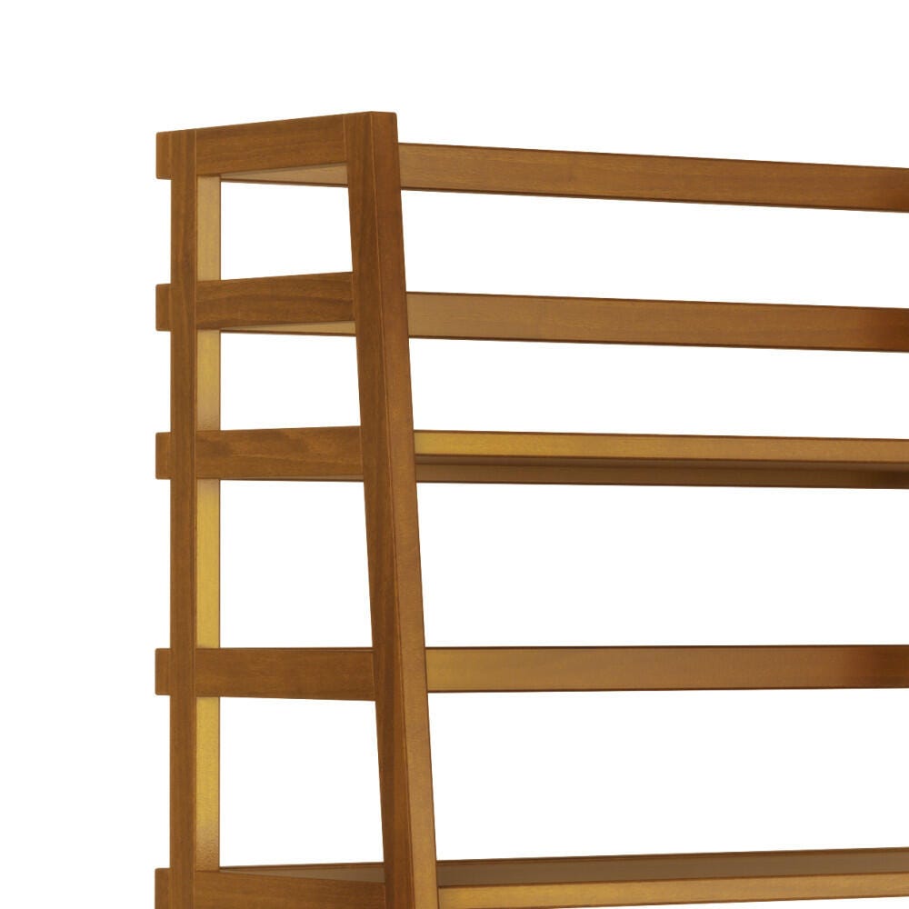 Simpli Home Acadian Ladder Shelf Bookcase, Light Golden Brown, large