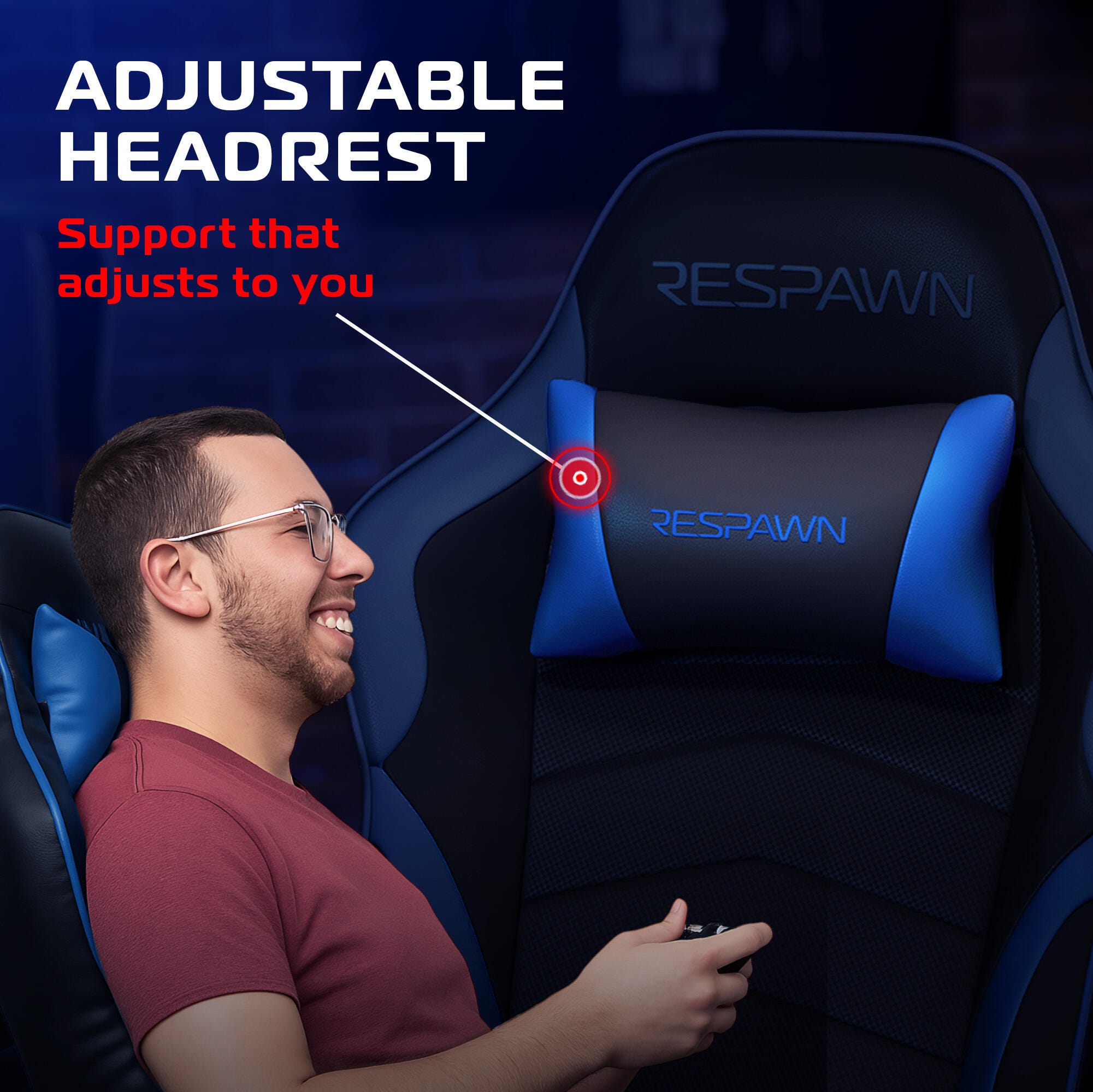 RESPAWN 900 Gaming Recliner, Blue, large