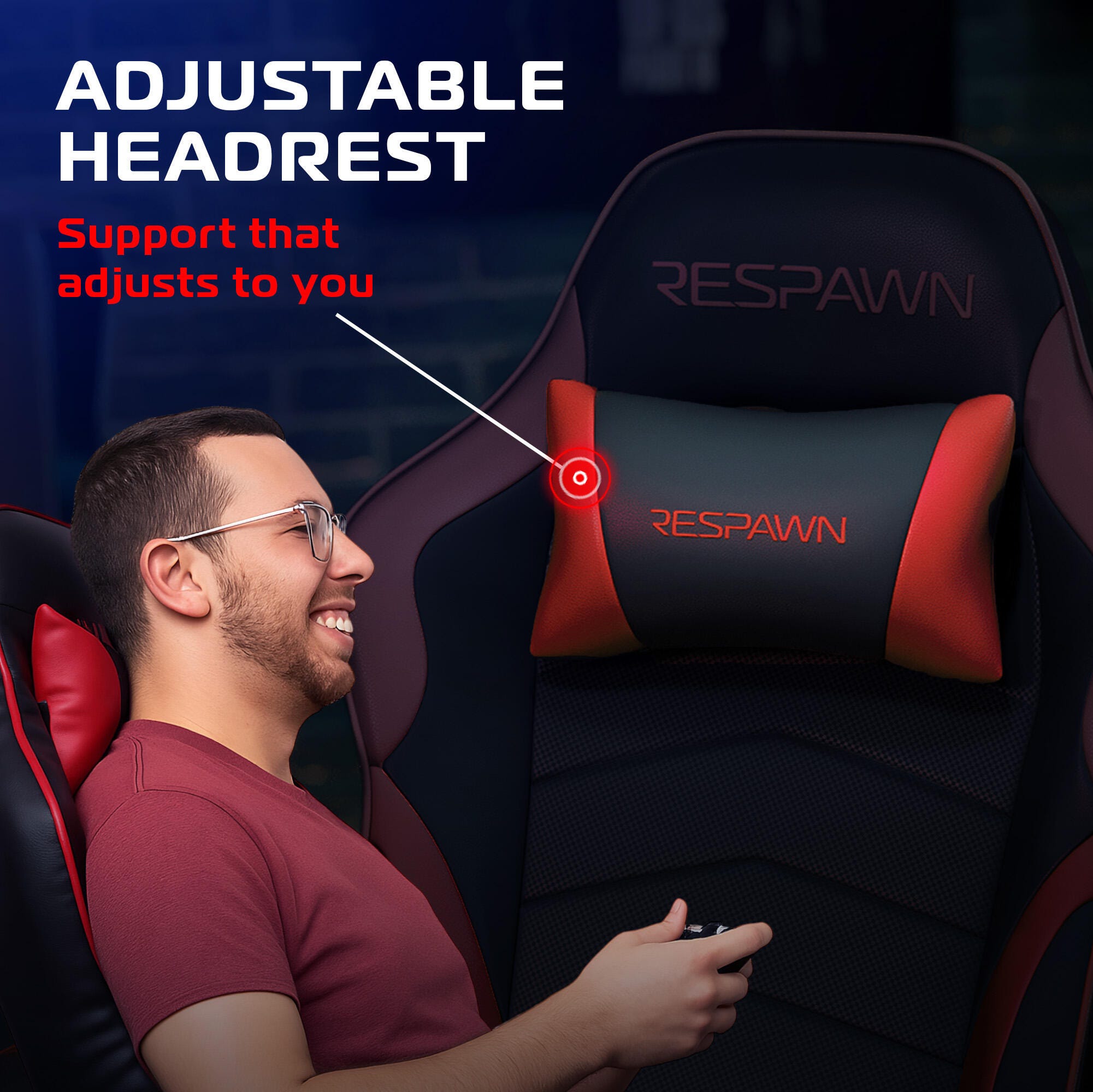 RESPAWN 900 Gaming Recliner, Red, large