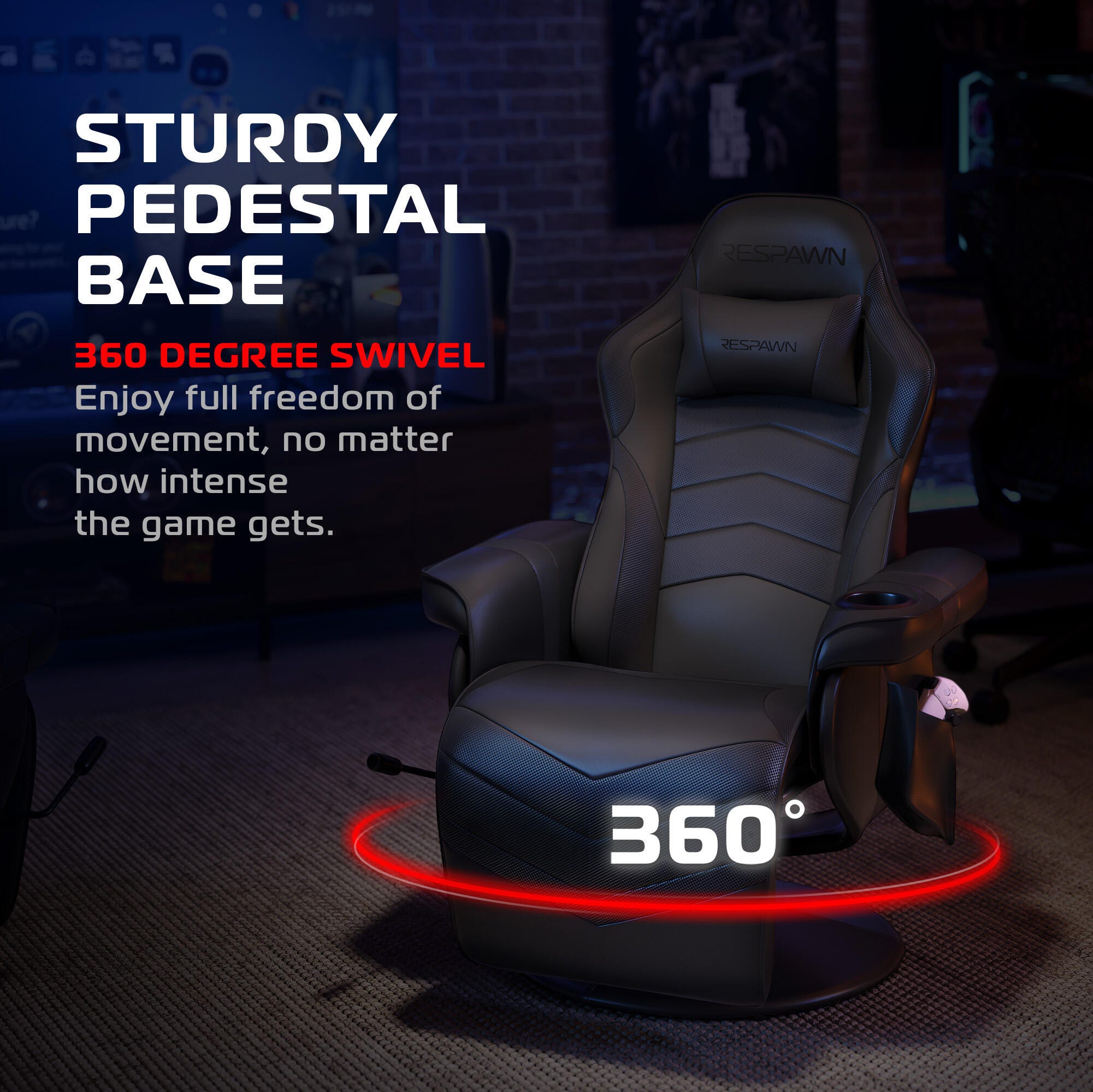RESPAWN 900 Gaming Recliner, Black, large