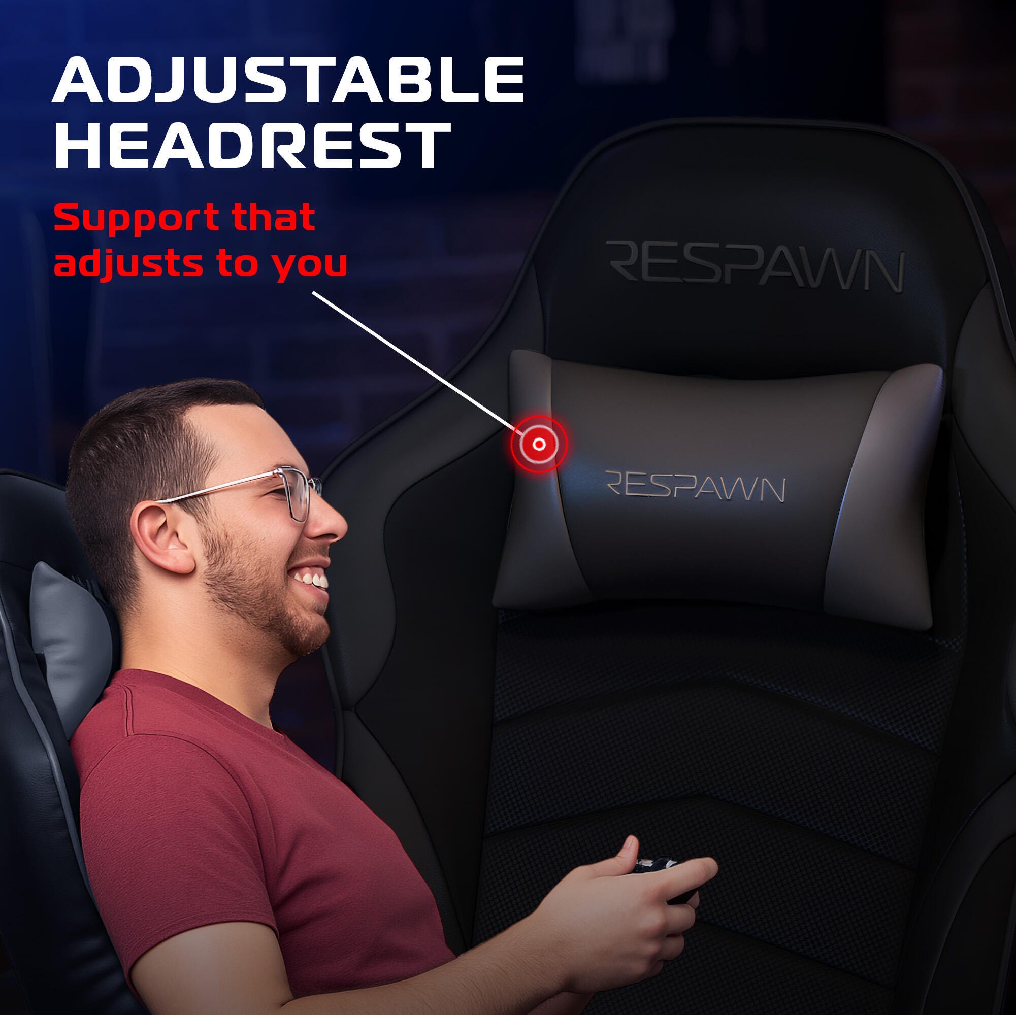 RESPAWN 900 Gaming Recliner, Gray, large