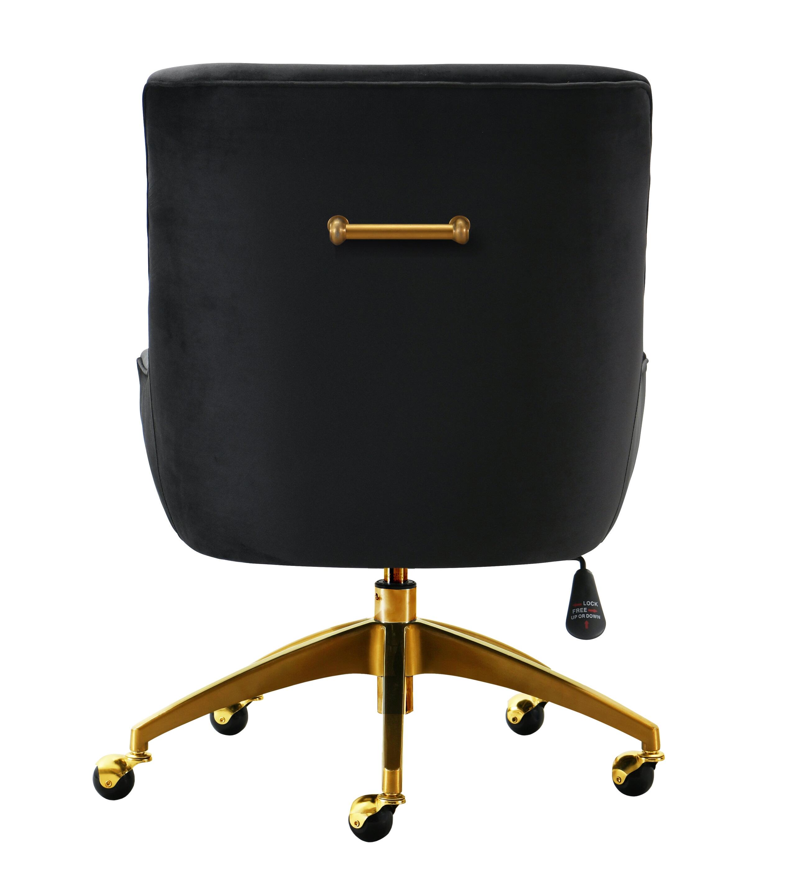 TOV Furniture Office Swivel Chair, Black/Gray, large