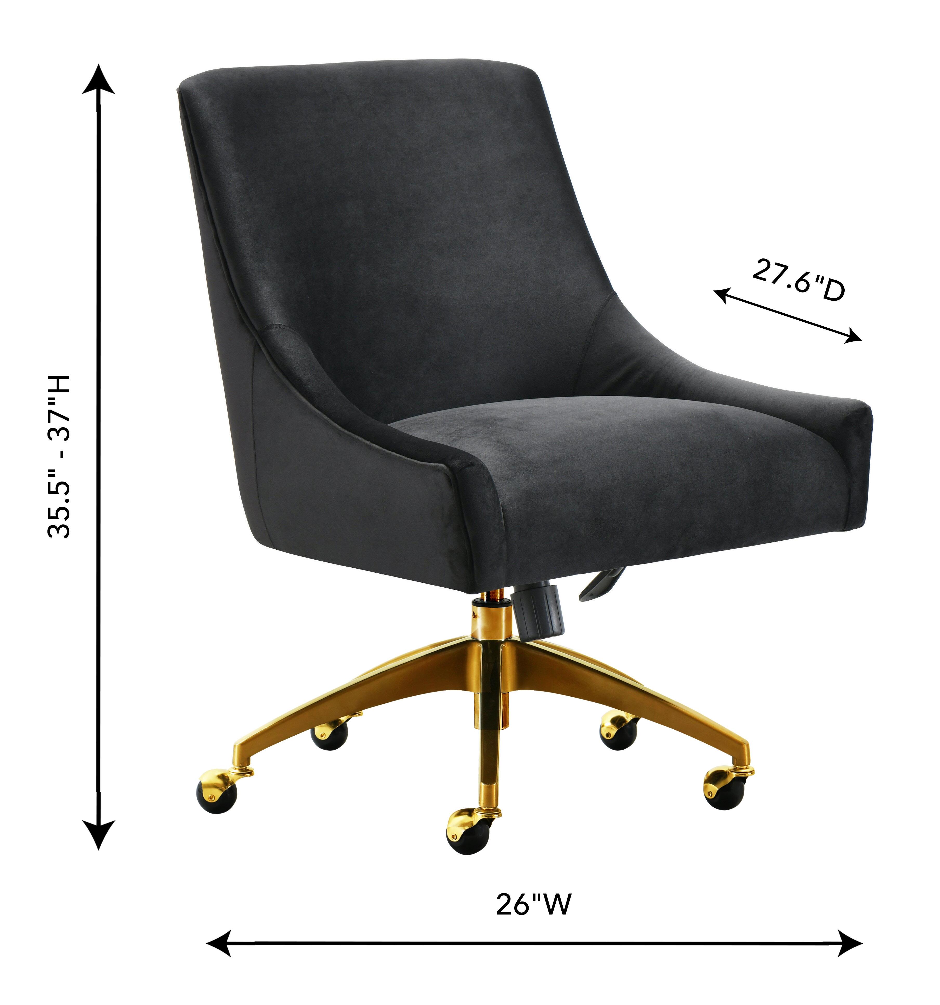 TOV Furniture Office Swivel Chair, Black/Gray, large