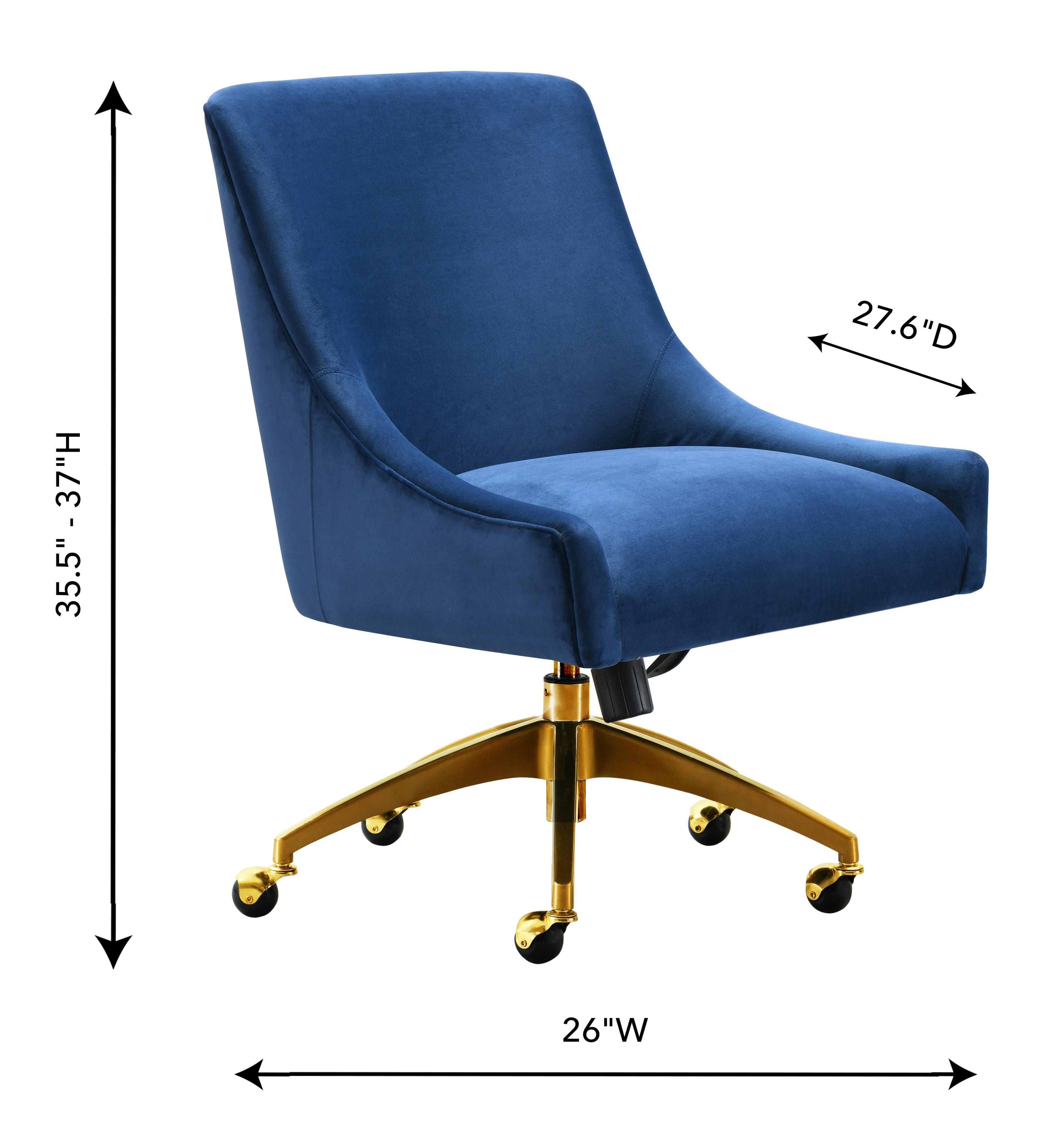 TOV Furniture Office Swivel Chair, Blue, large