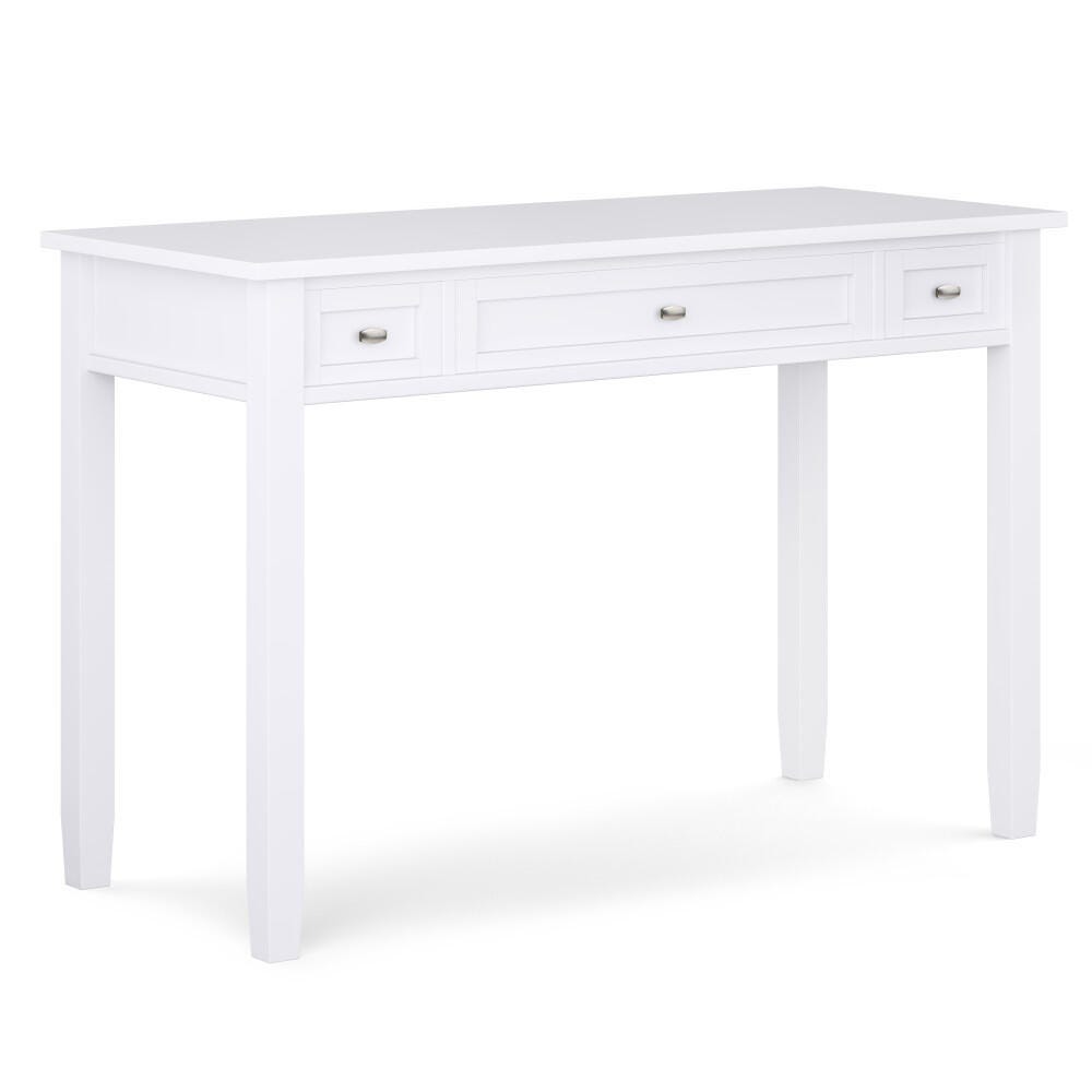 Warm Shaker Solid Wood 48" Writing Office Desk, White, large