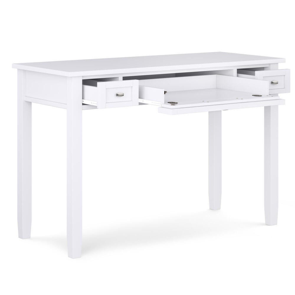 Warm Shaker Solid Wood 48" Writing Office Desk, White, large