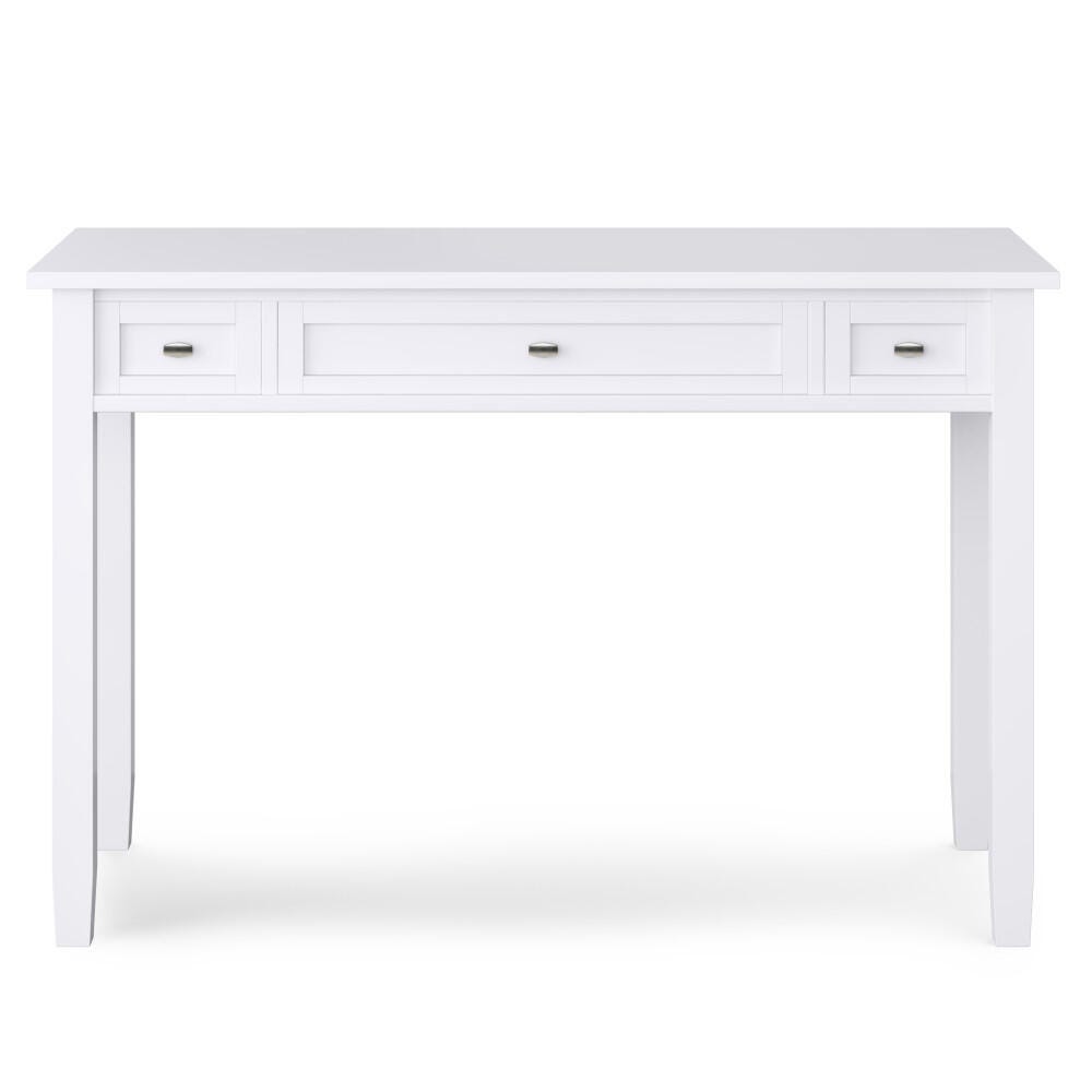 Warm Shaker Solid Wood 48" Writing Office Desk, White, large