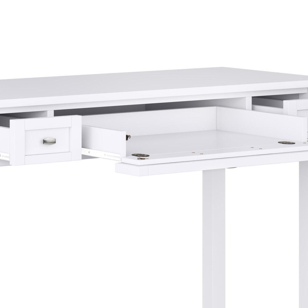 Warm Shaker Solid Wood 48" Writing Office Desk, White, large