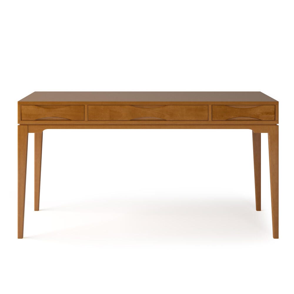 Harper Solid Hardwood 60" Desk, Brown, large