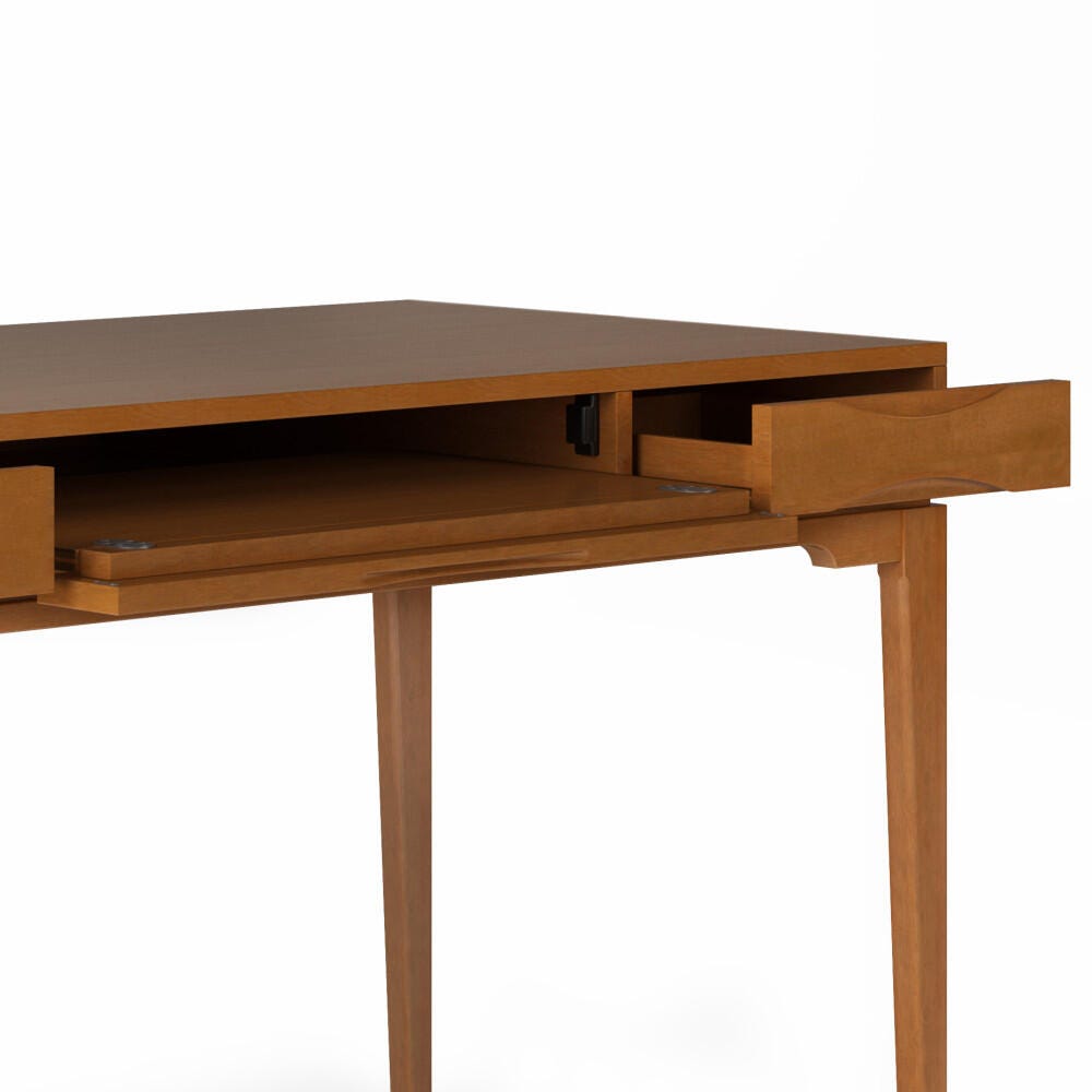 Harper Solid Hardwood 60" Desk, Brown, large