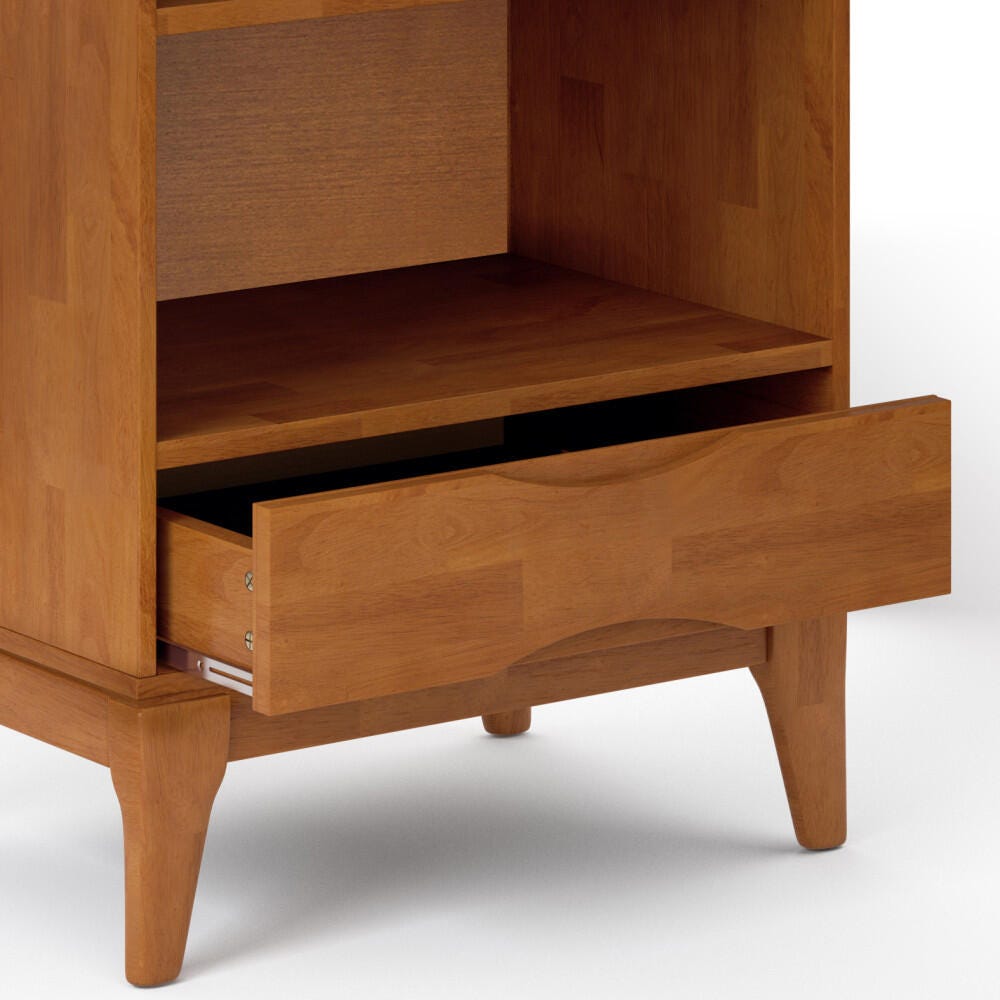 Harper Mid Century Modern Bookcase with Storage, Light Brown, large