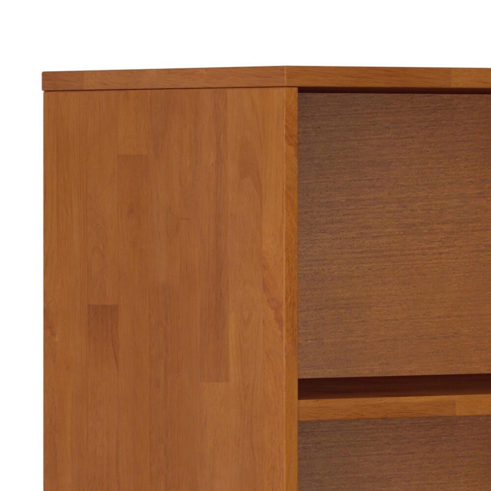 Harper Mid Century Modern Bookcase with Storage, Light Brown, large