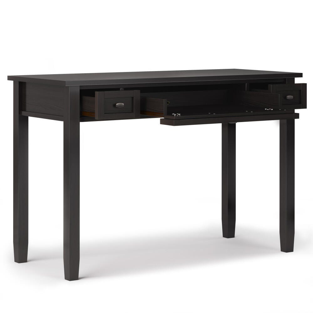 Warm Shaker Solid Wood Rustic 48" Writing Office Desk, Brown, large
