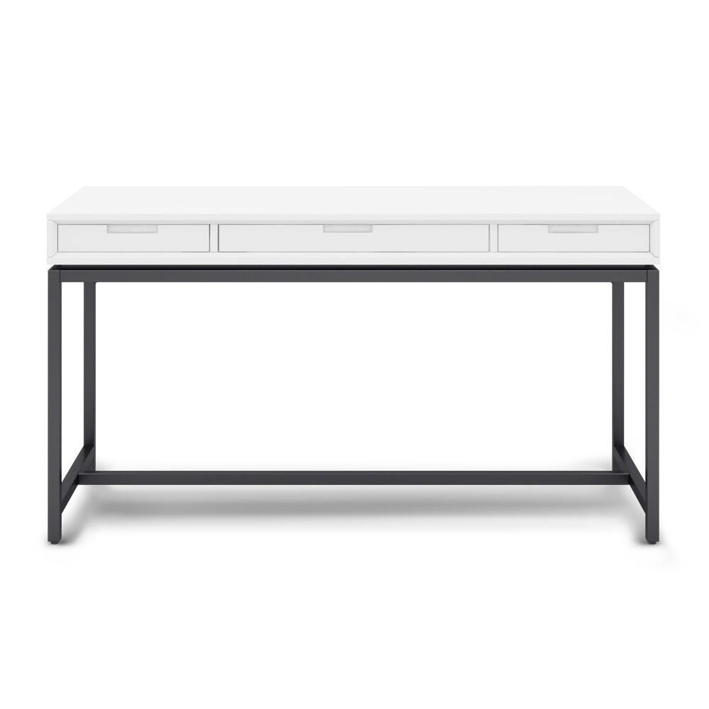 Banting Solid Wood Modern Industrial 60" Desk, White, large