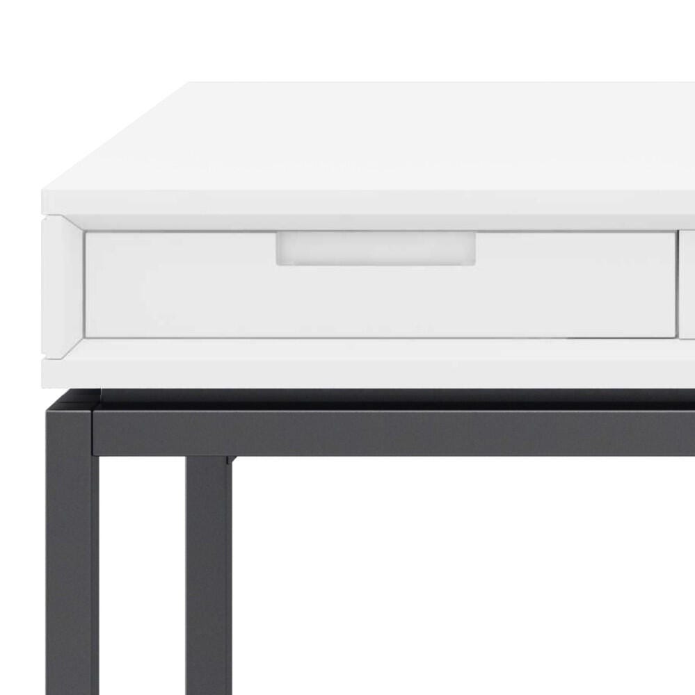 Banting Solid Wood Modern Industrial 60" Desk, White, large