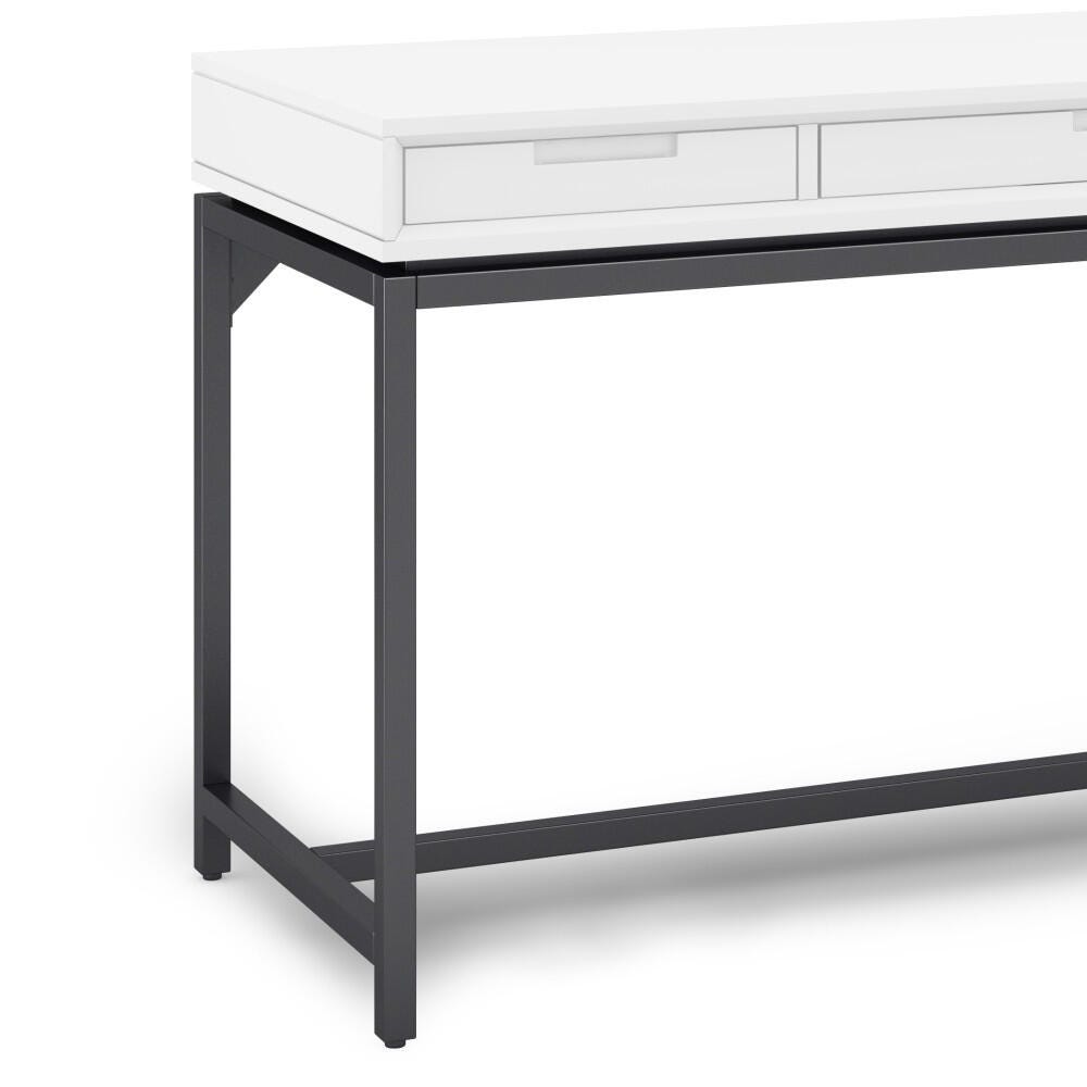 Banting Solid Wood Modern Industrial 60" Desk, White, large