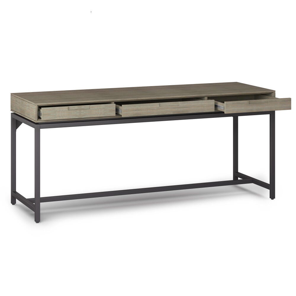 Simpli Home Banting 72" Desk, Gray, large