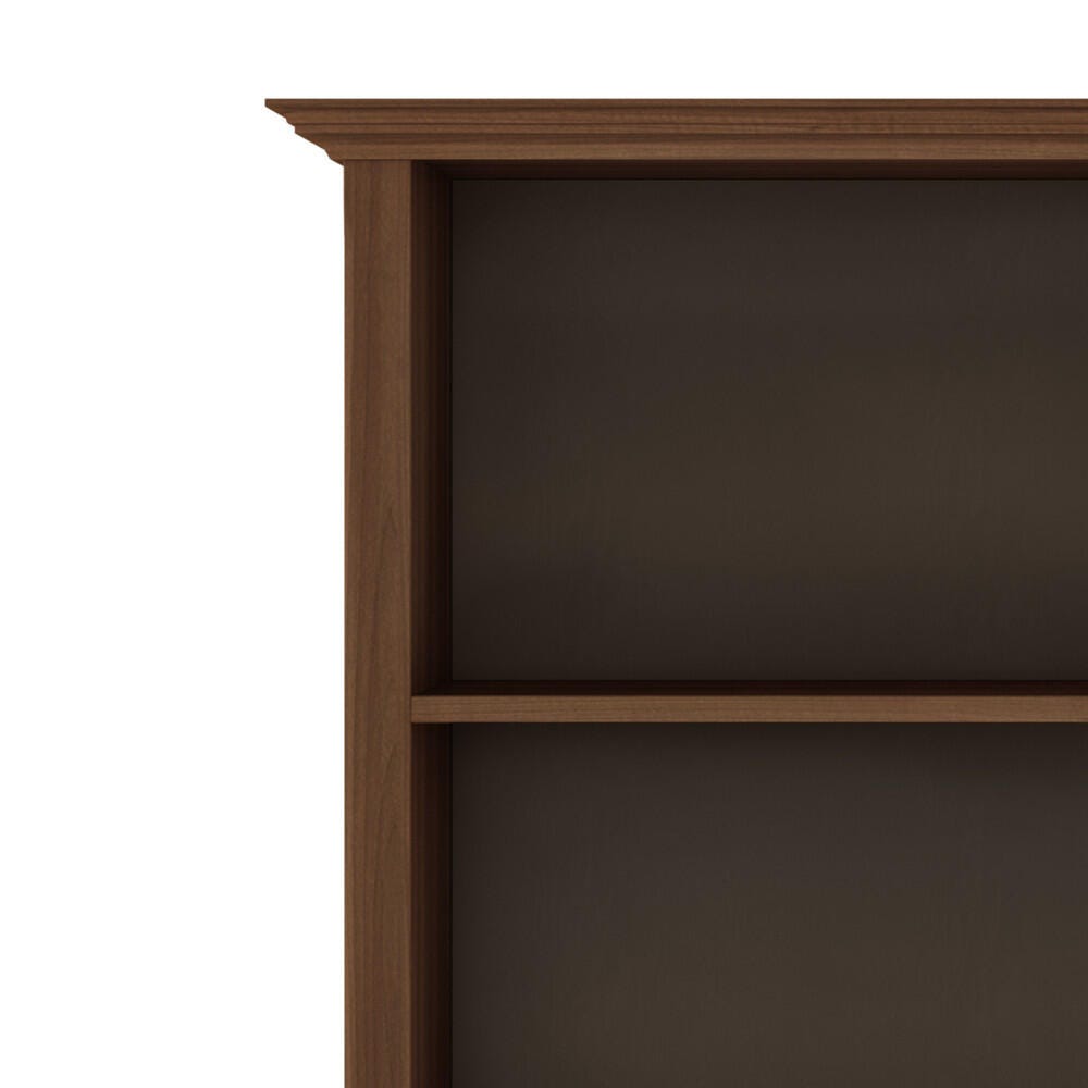 Amherst Solid Wood 70" Transitional 5 Shelf Bookcase, Russet Brown, large