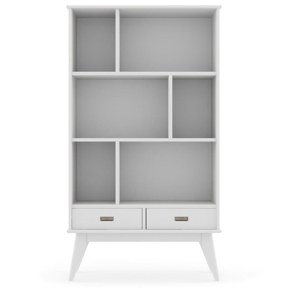 Draper 64" Wide Bookcase and Storage Unit, White, large