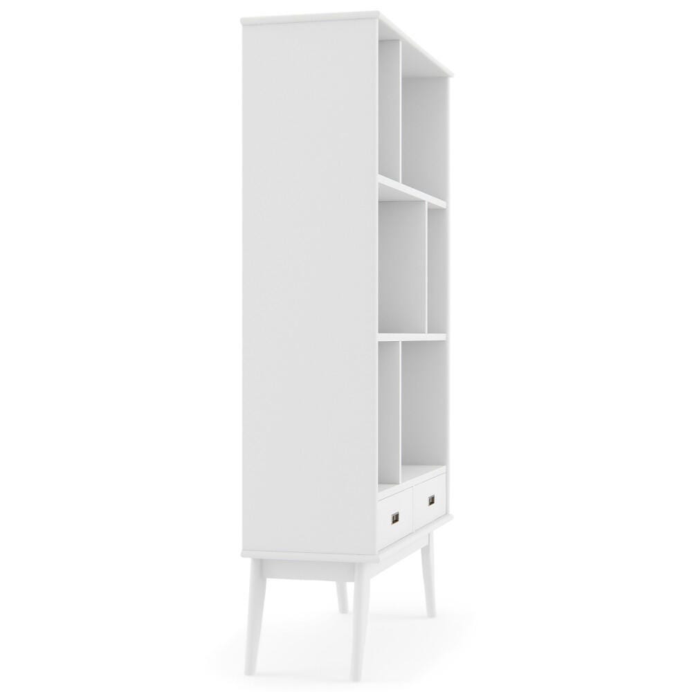 Draper 64" Wide Bookcase and Storage Unit, White, large