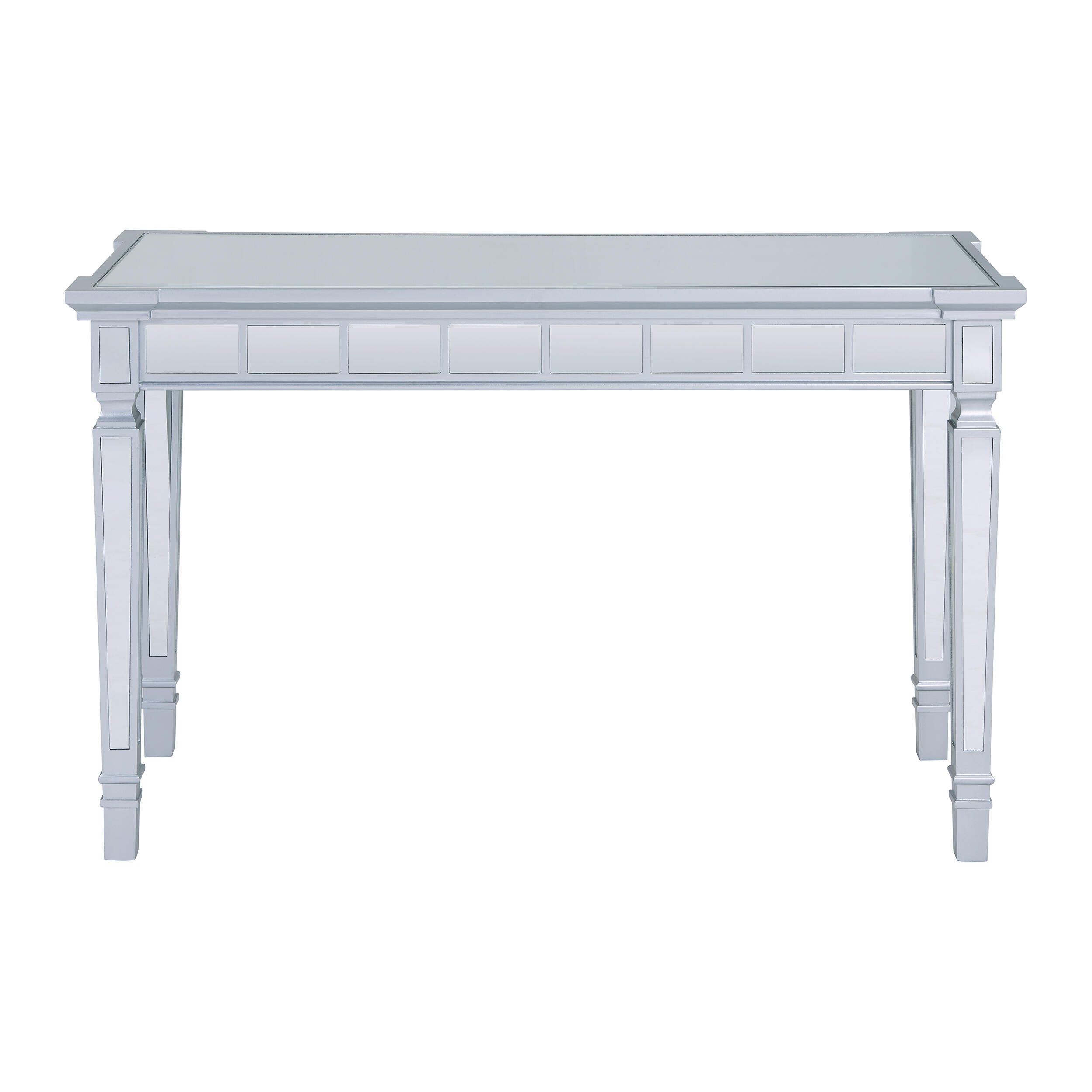 Wellax Glam Mirrored Writing Desk with Drawers, , large
