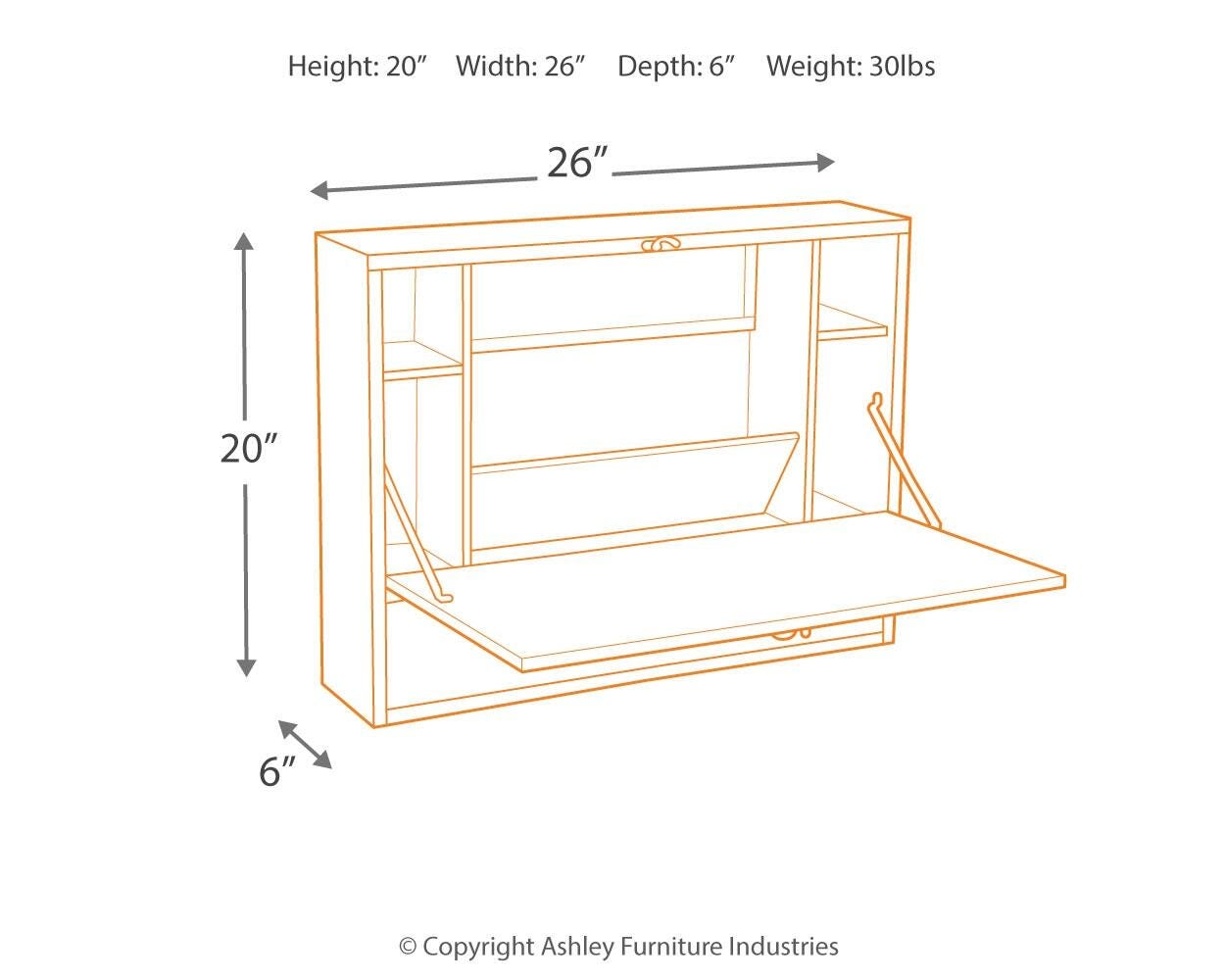 Ken Wall Mount Laptop Desk, , large