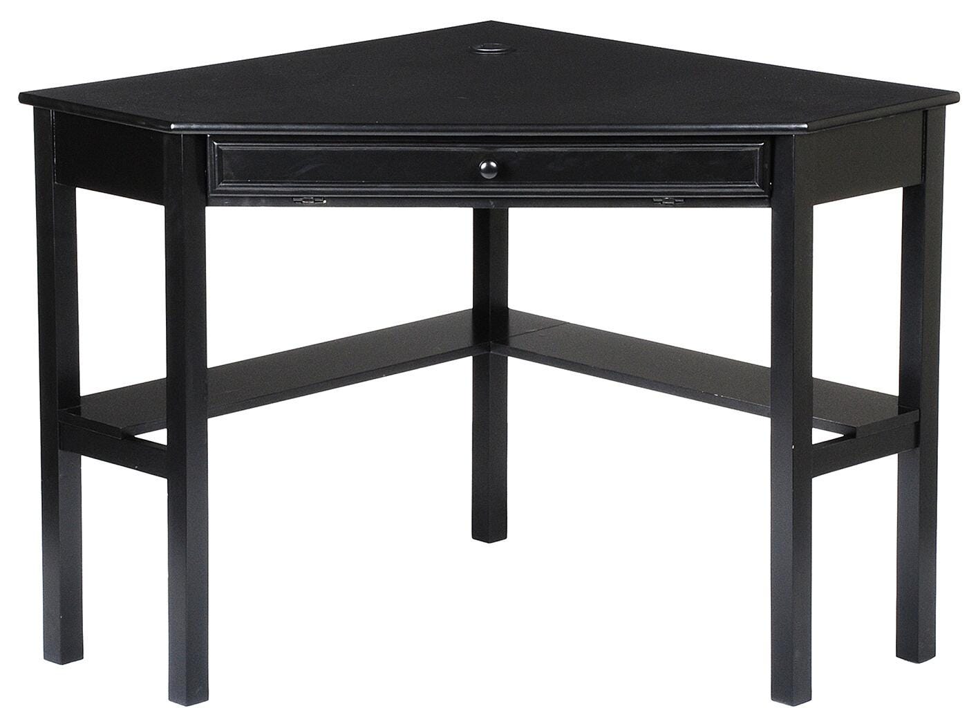 Corner Computer Desk, Black, large