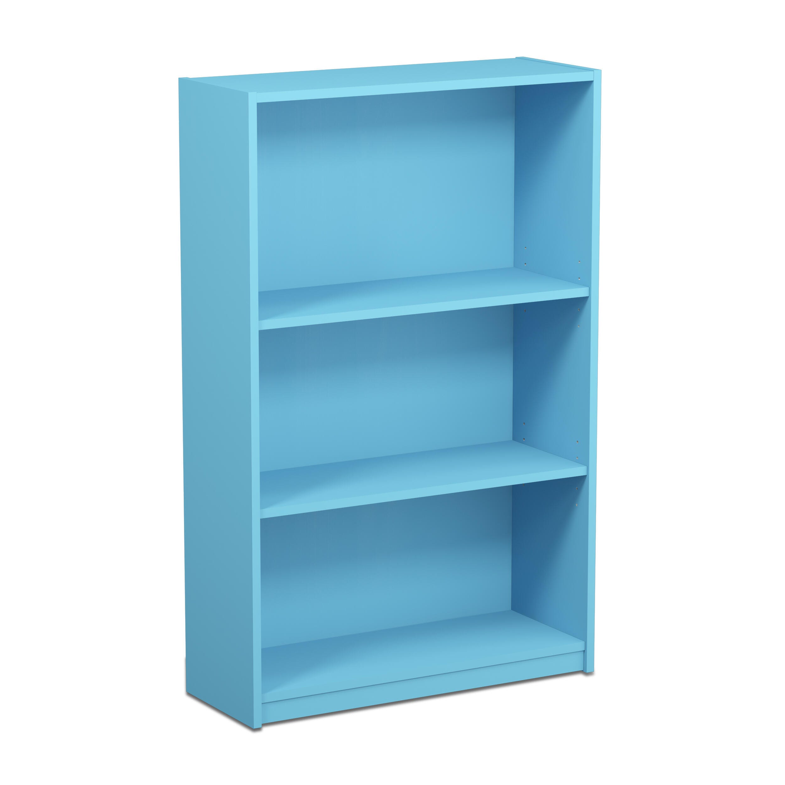 Furinno JAYA Simple Home 3-Tier Adjustable Shelf Bookcase, Light Blue, rollover