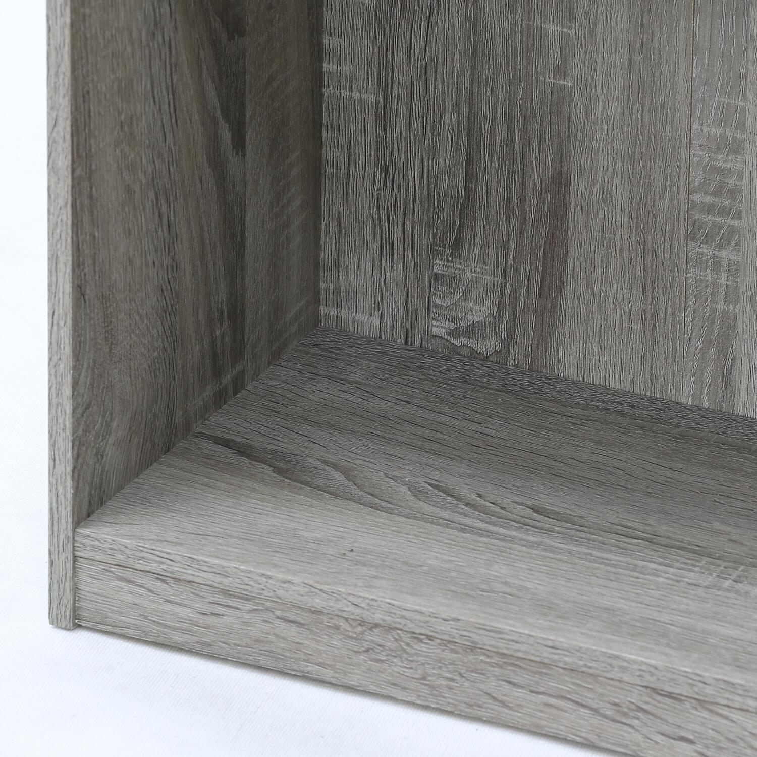 Furinno Basic 3x2 Bookcase Storage with Bins, French Oak Gray/Black, large