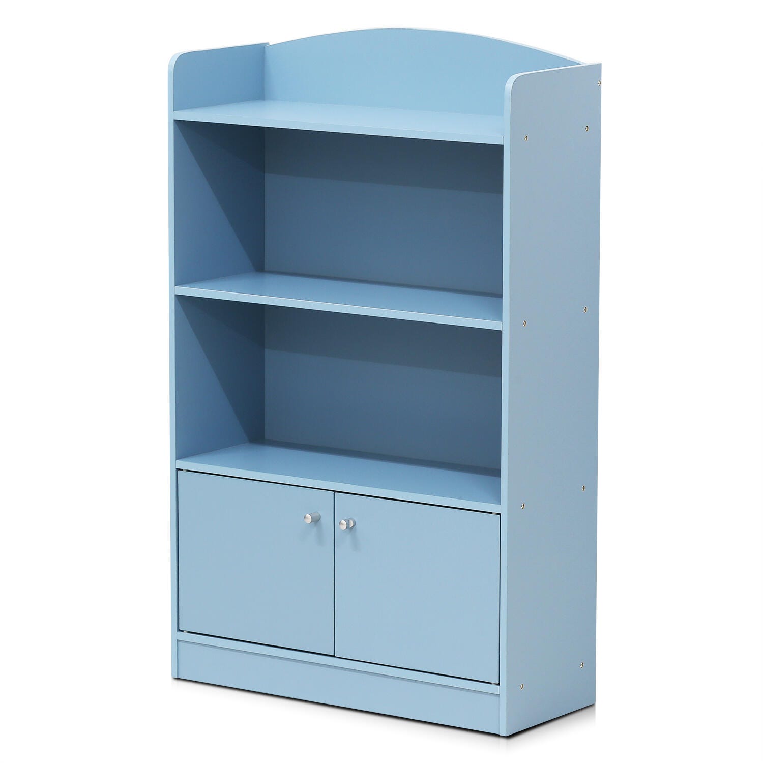Furinno Lova Bookshelf with Storage Cabinet, Light Blue, large