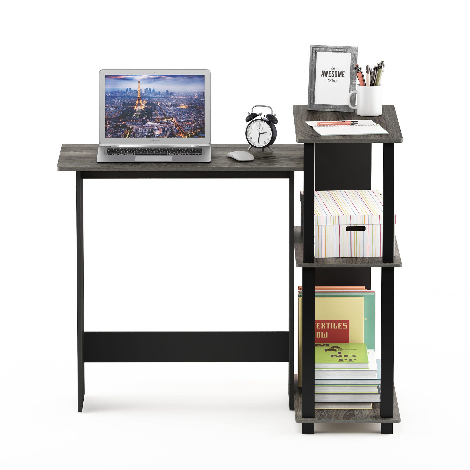 Furinno Abbott Corner Computer Desk with Bookshelf, , large