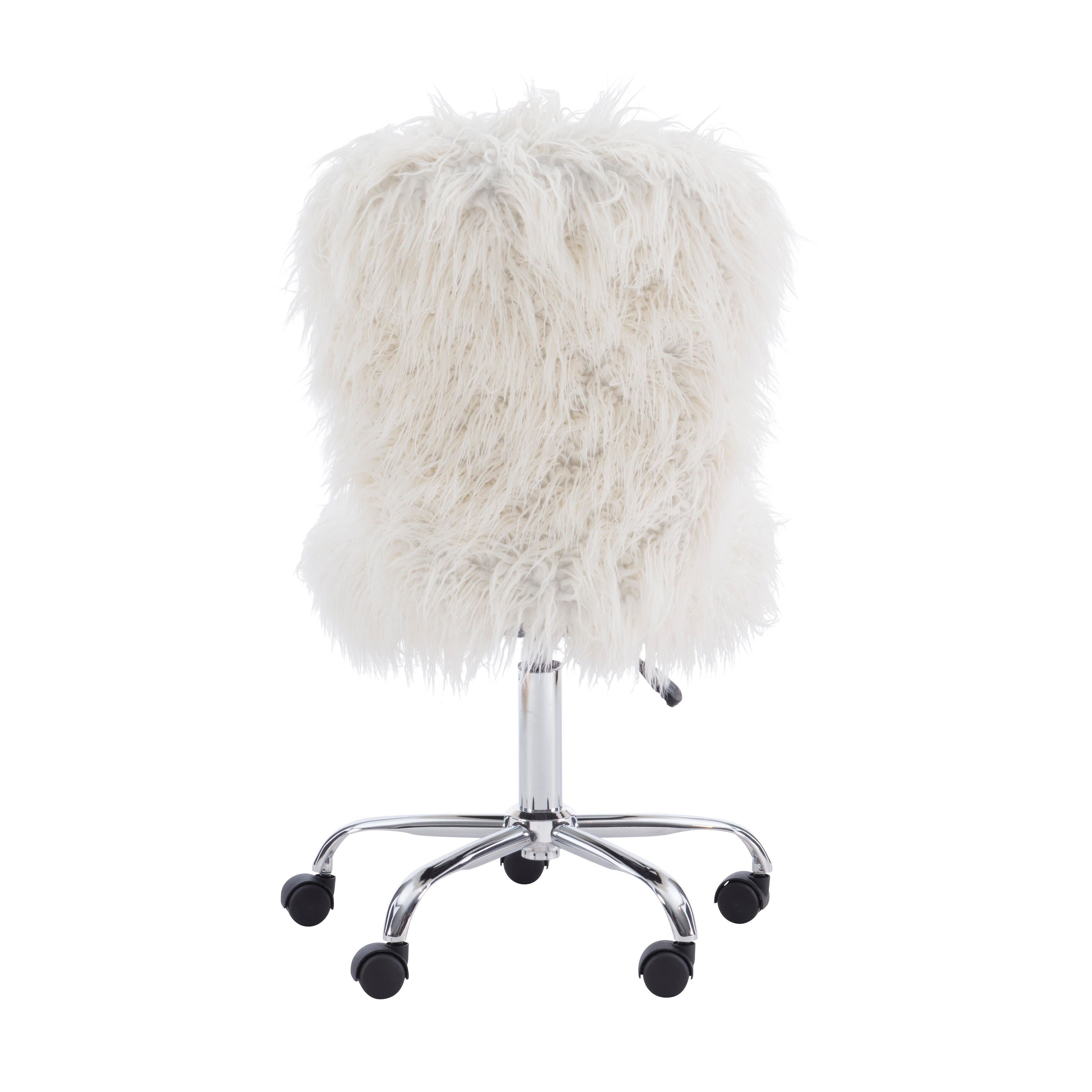 Linon Armless Office Chair, White, large