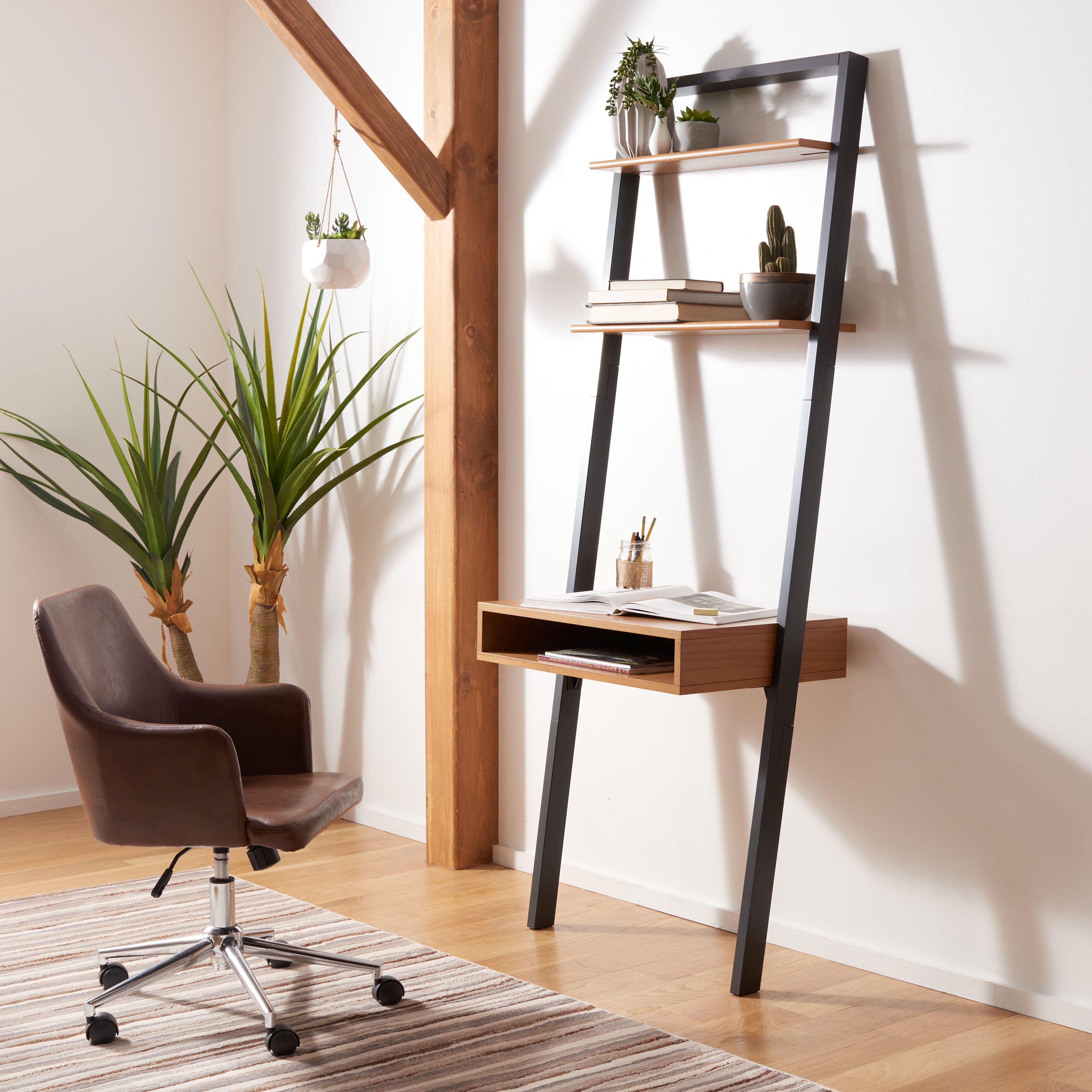 Safavieh Kamy 2 Shelf Leaning Desk, , rollover