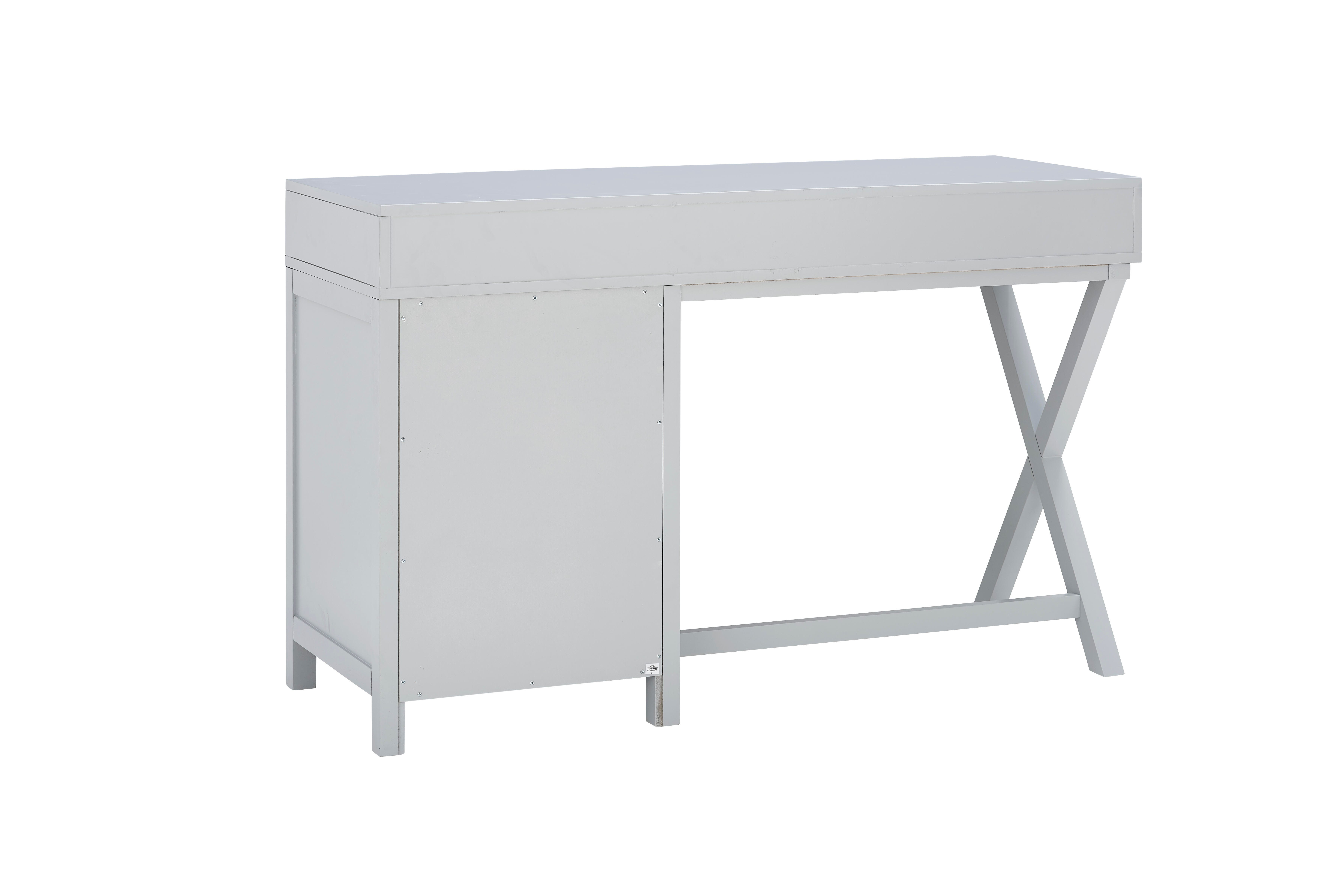 Linon Paige Side Storage Desk, Gray, large