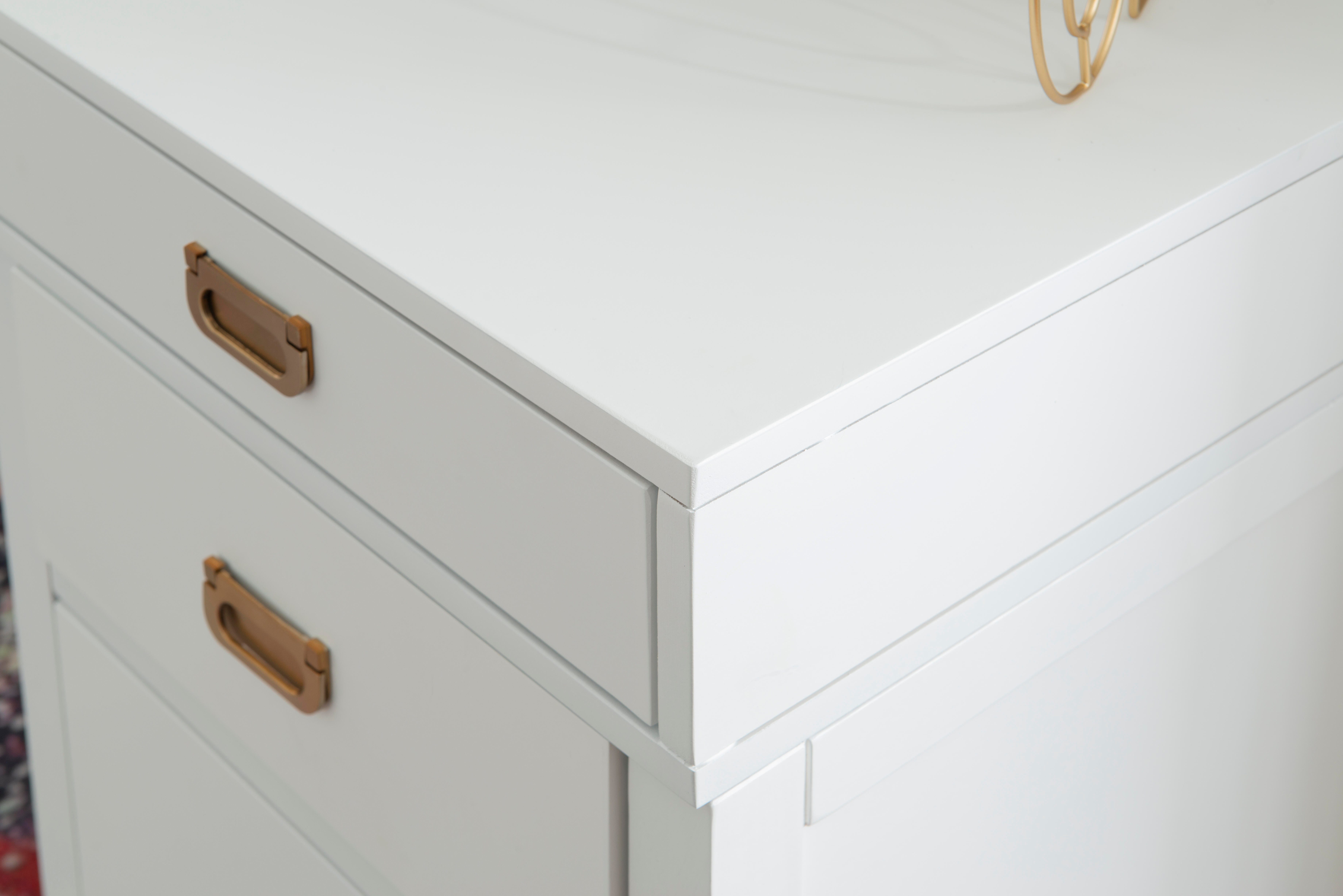 Linon Paige Side Storage Desk, White, large