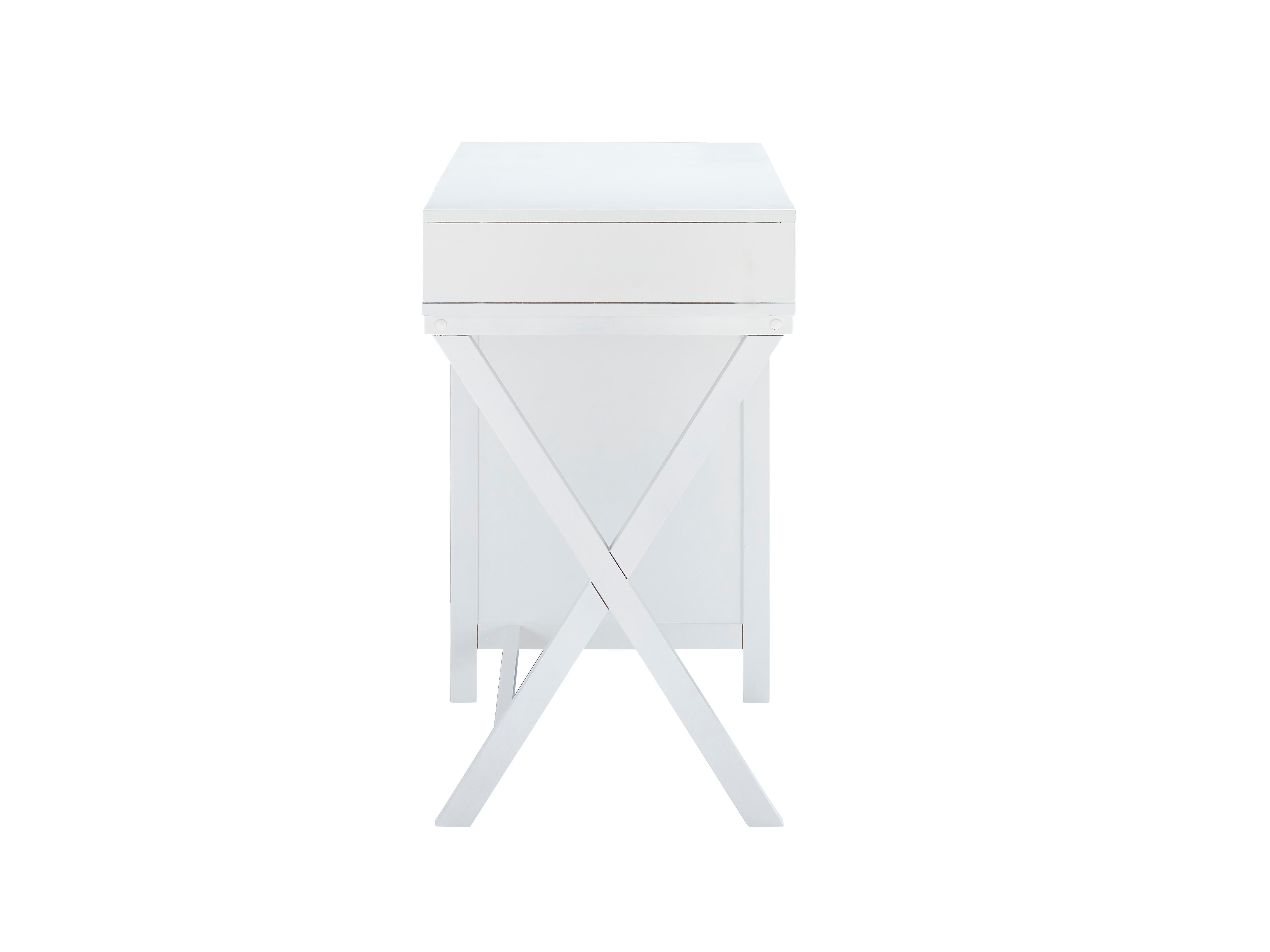 Linon Paige Side Storage Desk, White, large