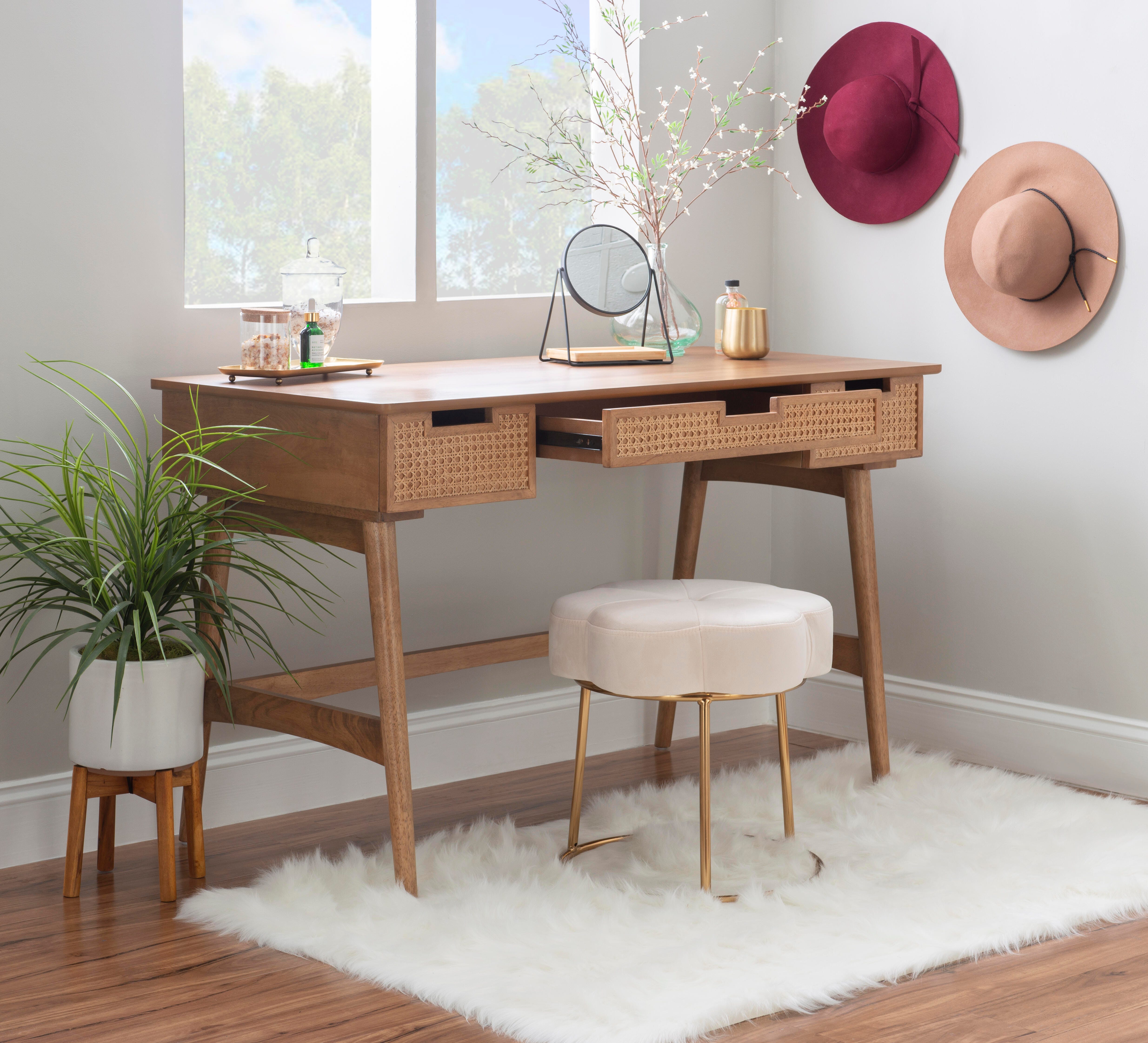 Linon Cadman Desk, Natural, large