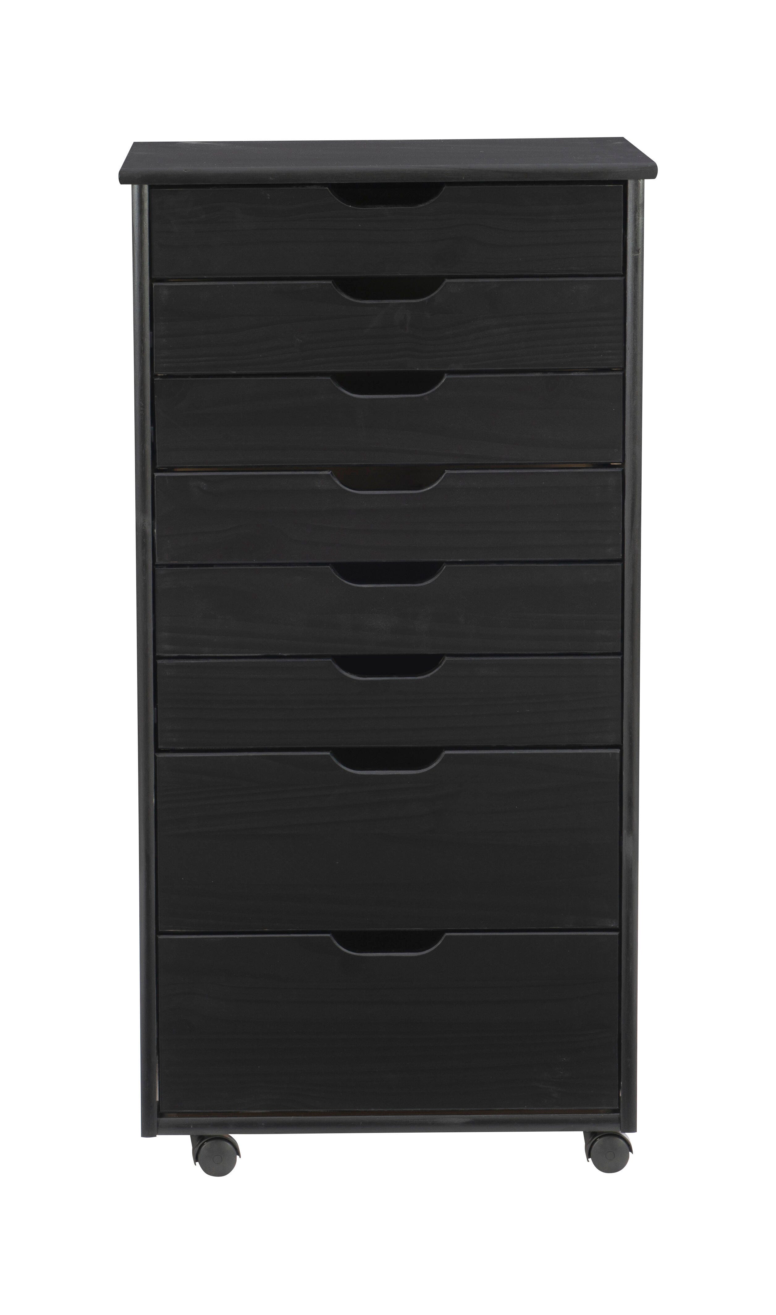 Linon Boyd 8-Drawer Rolling Storage Cart, , large