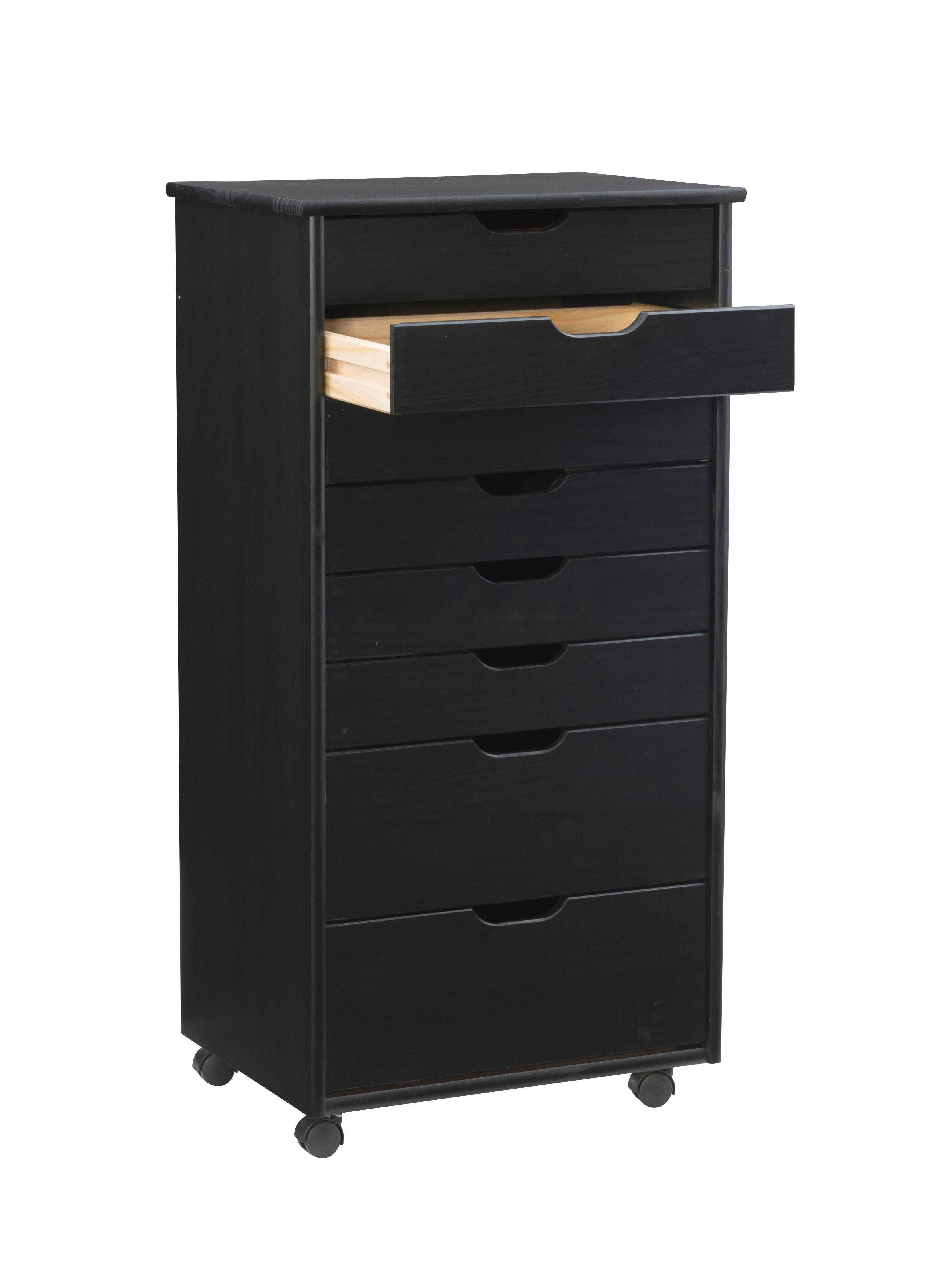 Linon Boyd 8-Drawer Rolling Storage Cart, , large