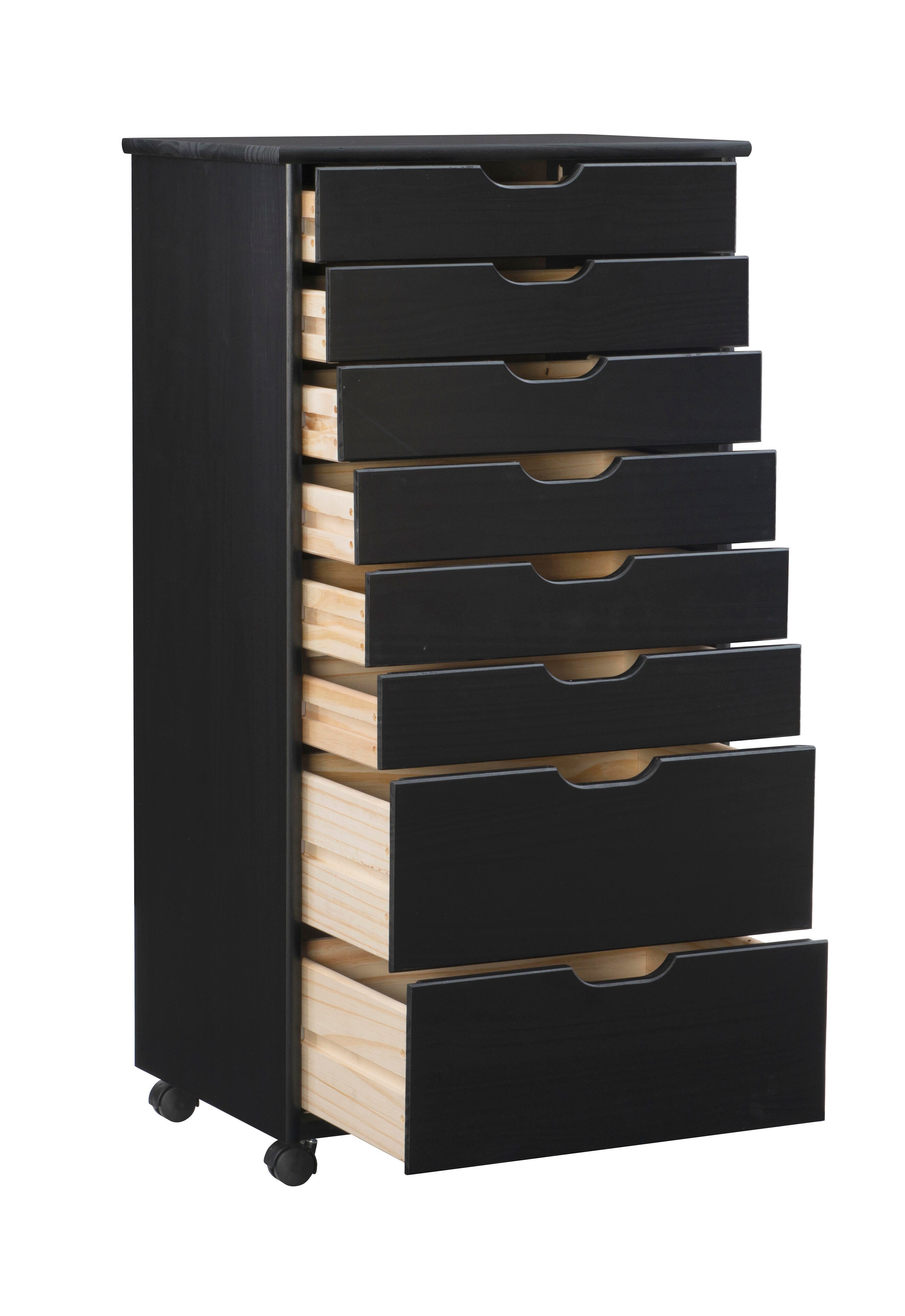 Linon Boyd 8-Drawer Rolling Storage Cart, , large
