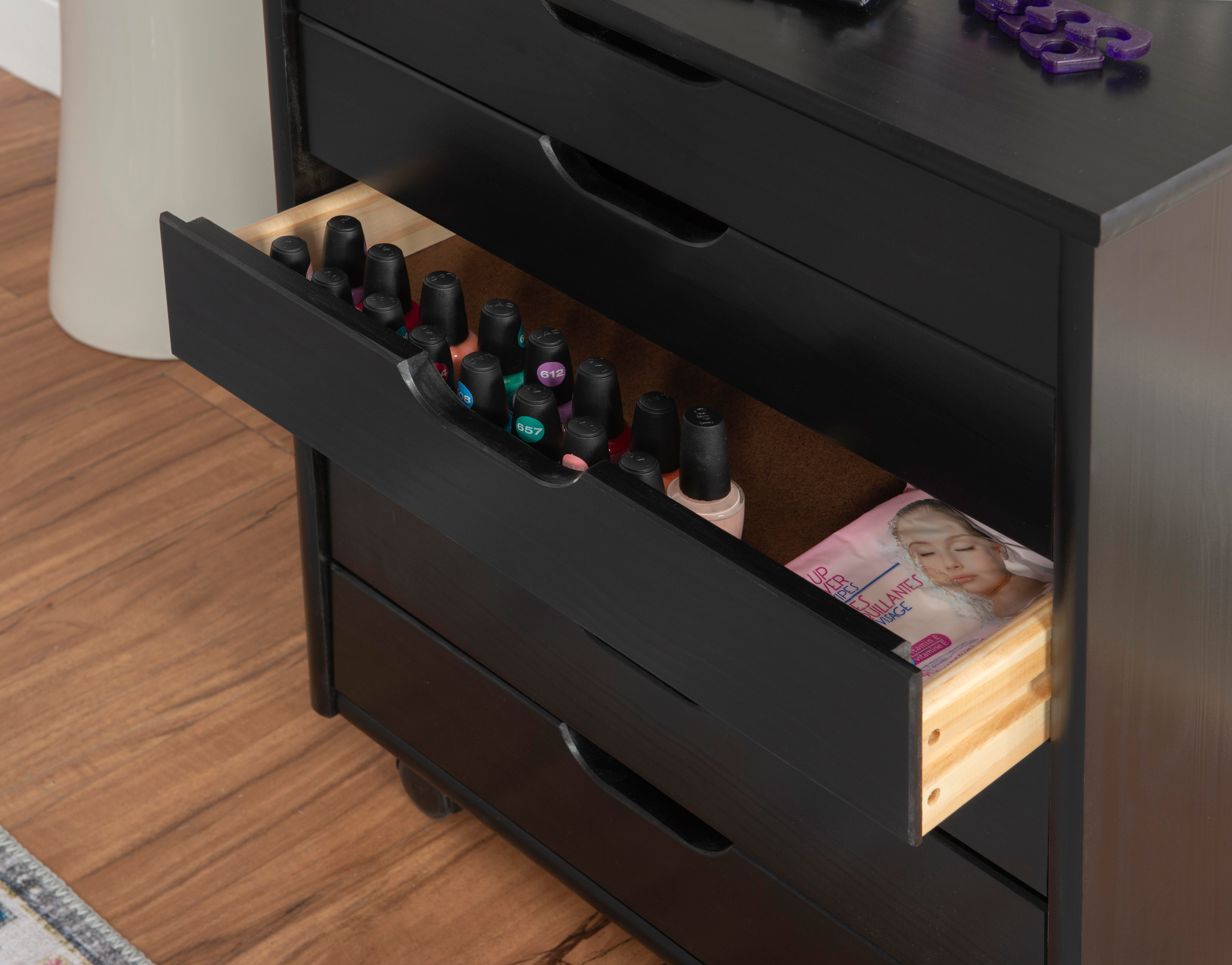 Linon Boyd 6-Drawer Wide Rolling Storage Cart, , large