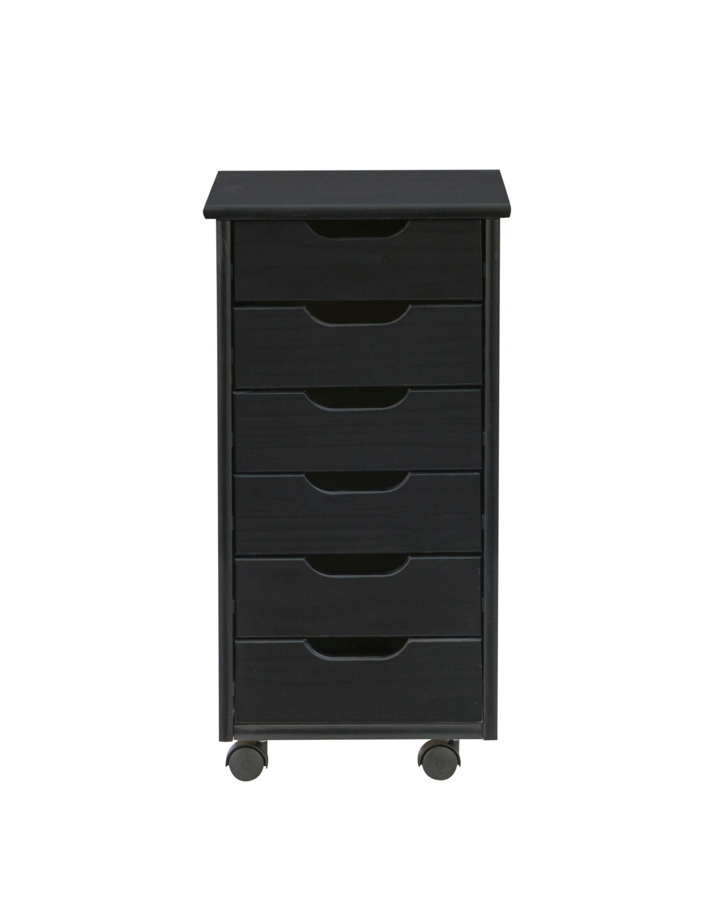 Linon Boyd 6-Drawer Rolling Storage Cart, , large
