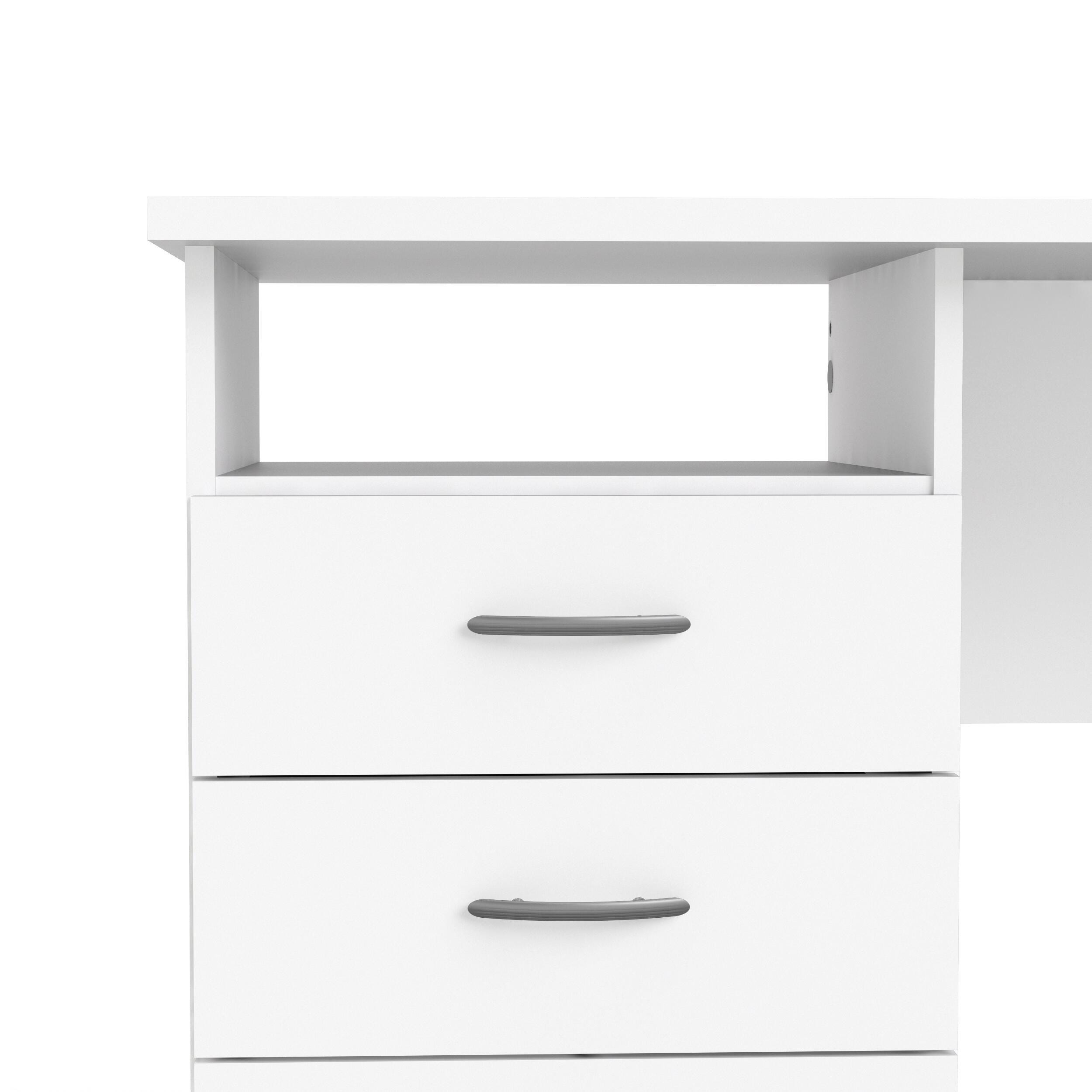 Whitman Desk with 3 Drawers, White, large