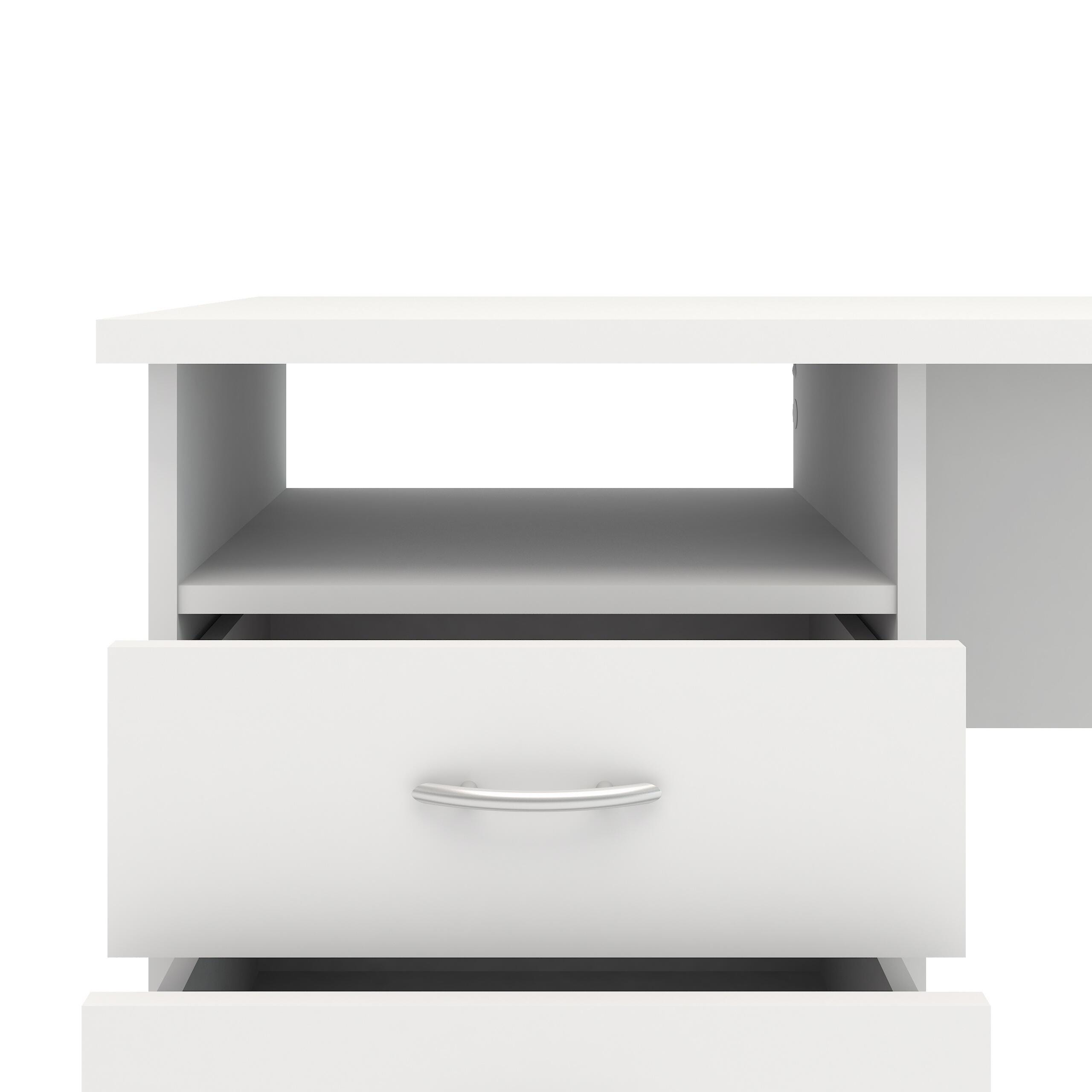 Whitman Desk with 3 Drawers, White, large