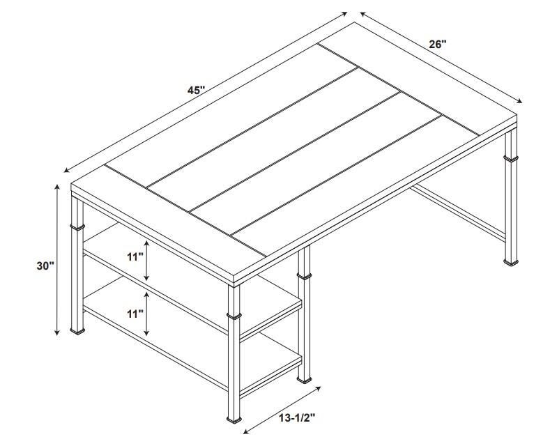 Linon Austin 2 Shelf Desk, , large